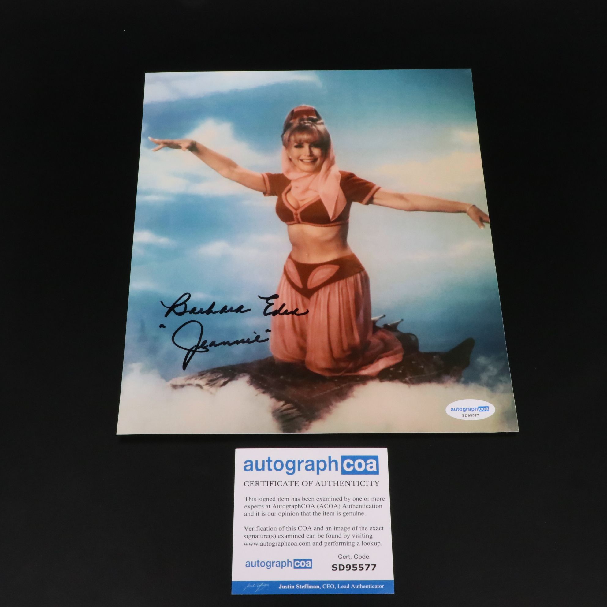 Barbara Eden Signed "I Dream of Jeannie" TV Print