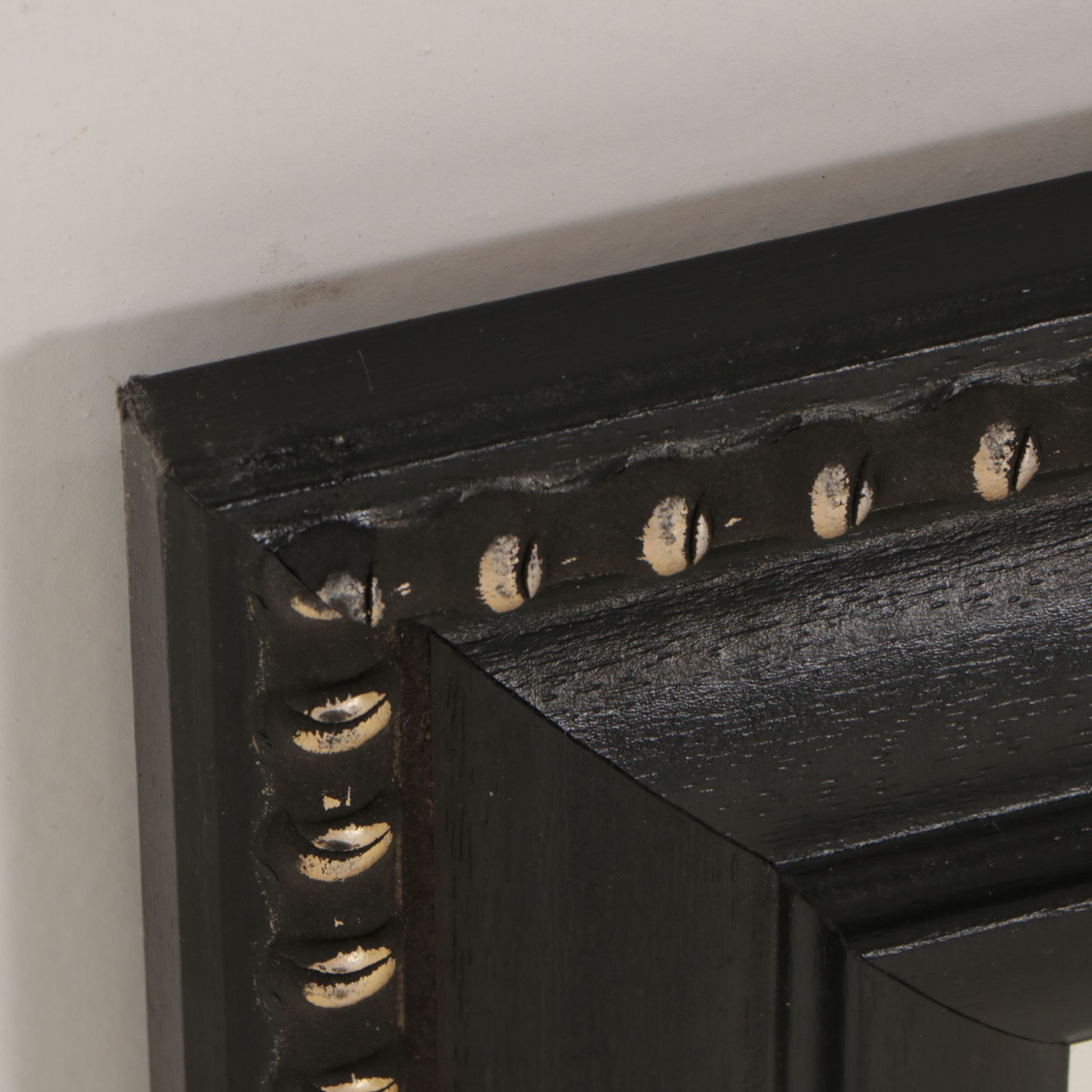 Antiqued Black with Faux Nailhead Trim Wall Mirror