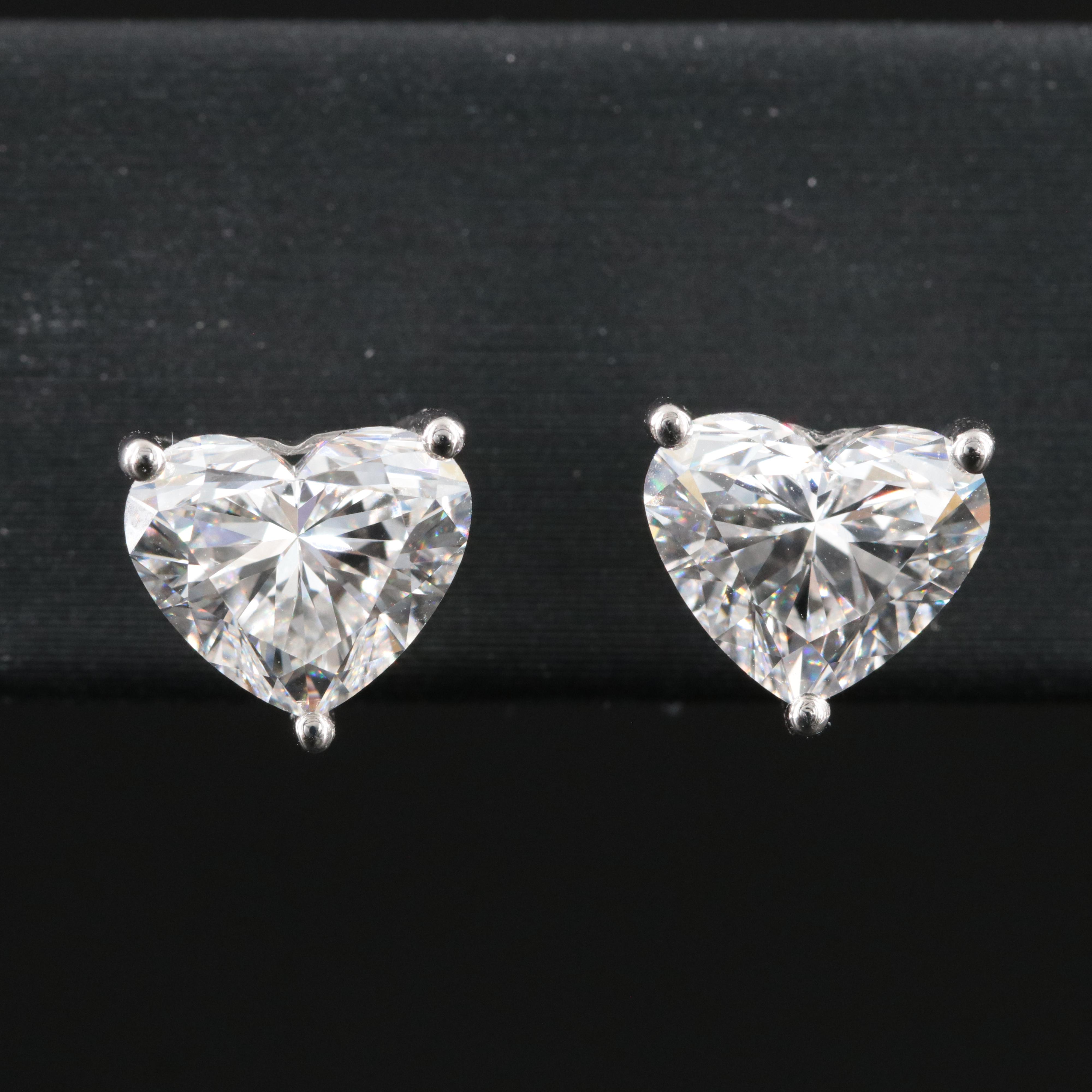 Platinum 3.19 CTW Lab Grown Diamond Stud Earrings with IGI Reports
