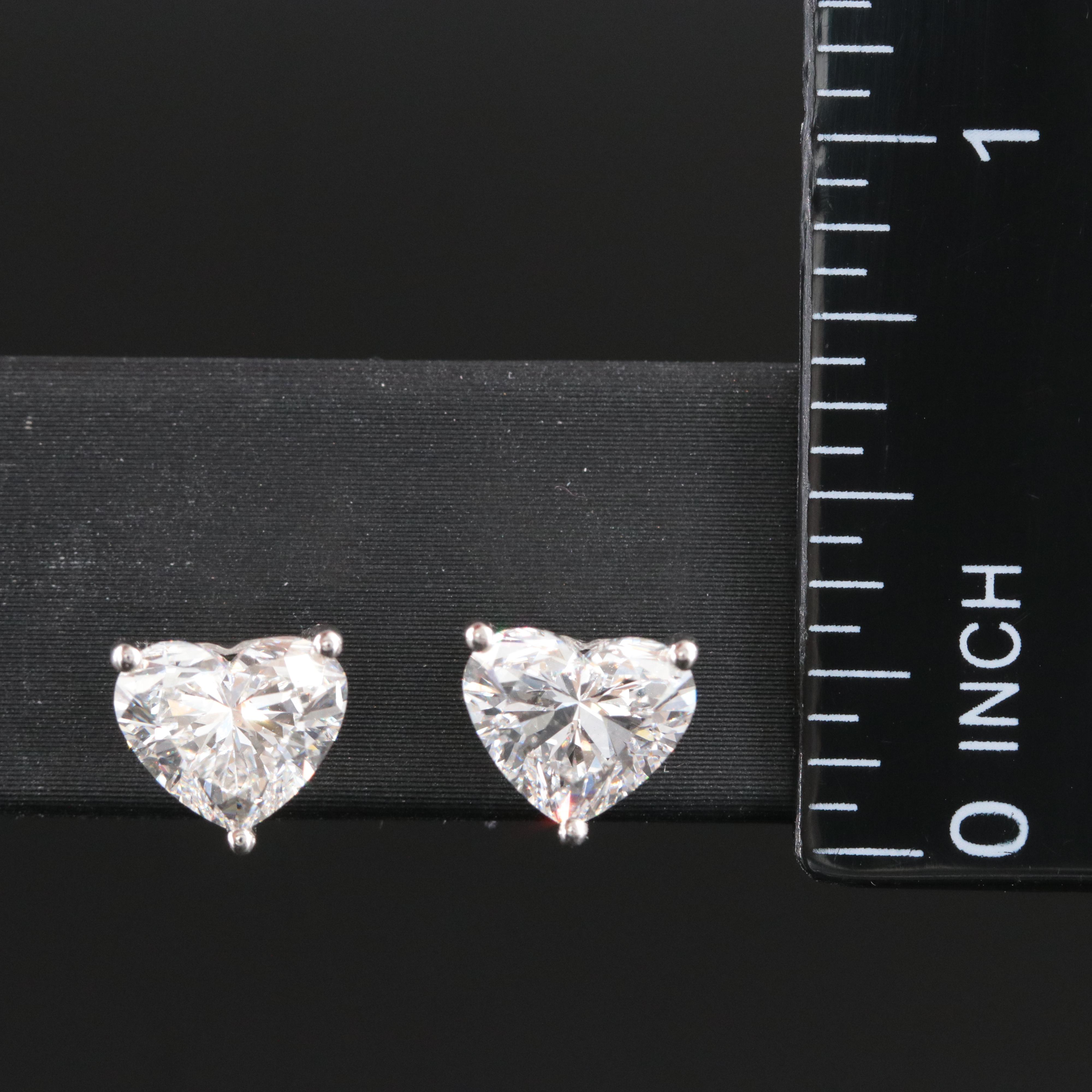 Platinum 3.19 CTW Lab Grown Diamond Stud Earrings with IGI Reports