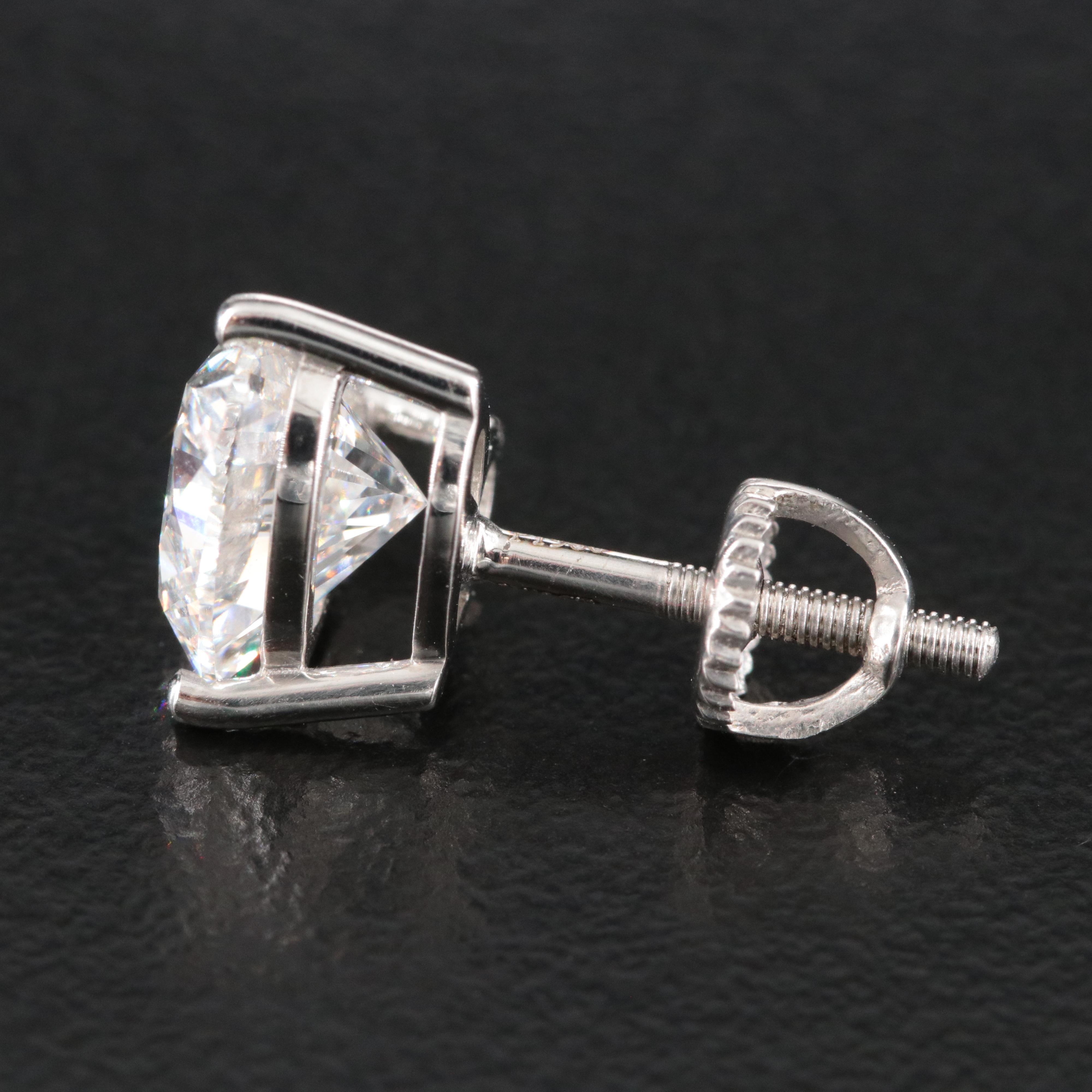 Platinum 3.19 CTW Lab Grown Diamond Stud Earrings with IGI Reports