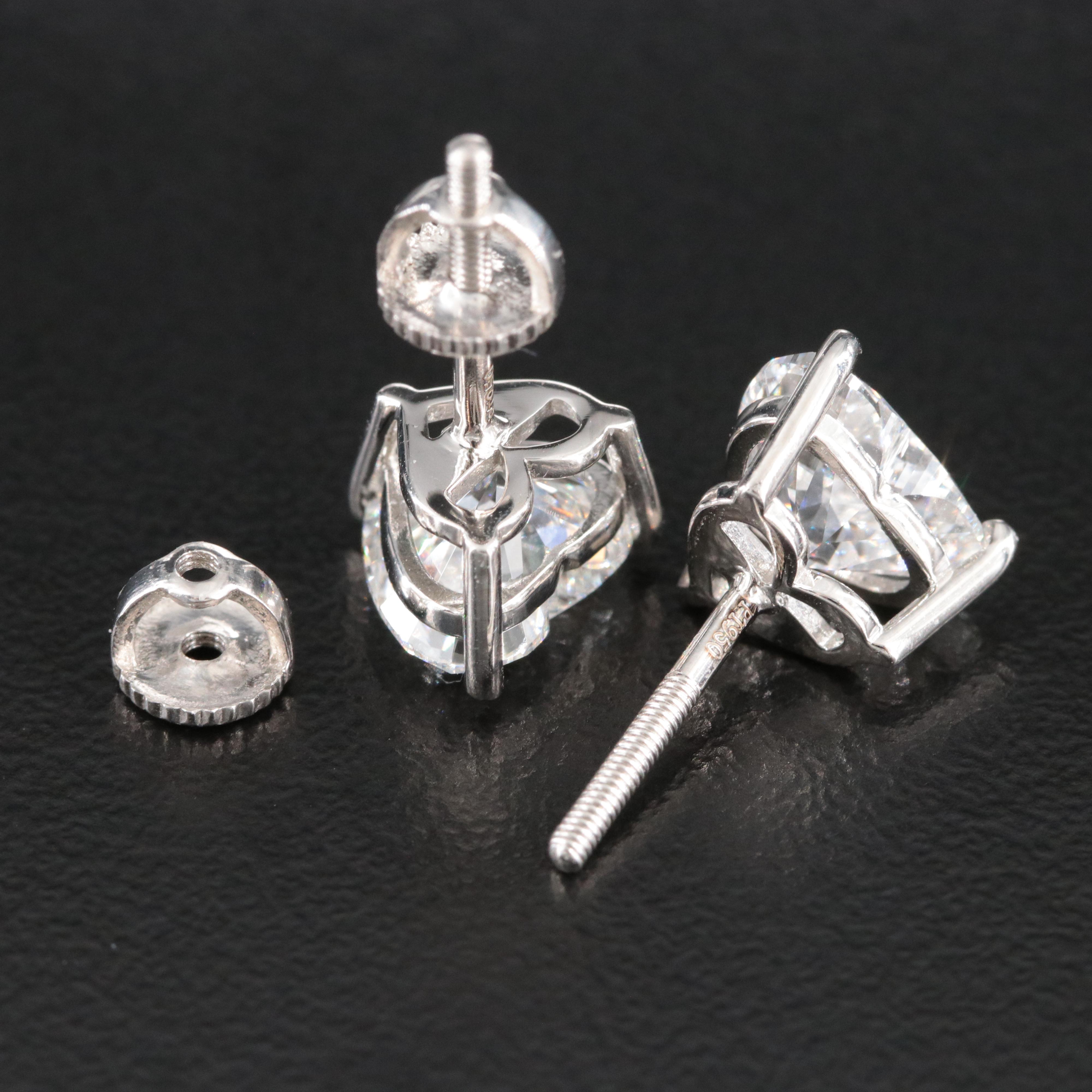 Platinum 3.19 CTW Lab Grown Diamond Stud Earrings with IGI Reports
