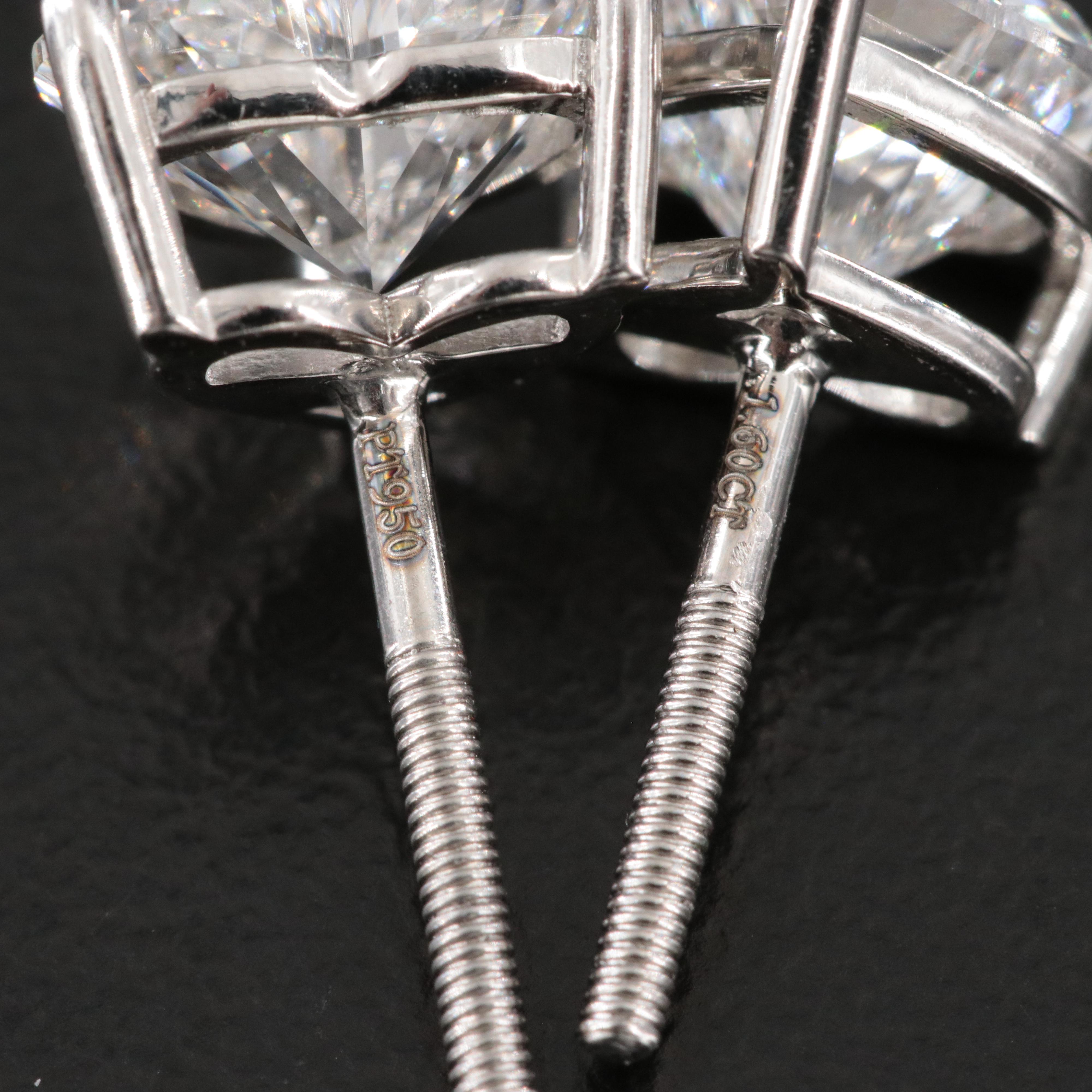 Platinum 3.19 CTW Lab Grown Diamond Stud Earrings with IGI Reports