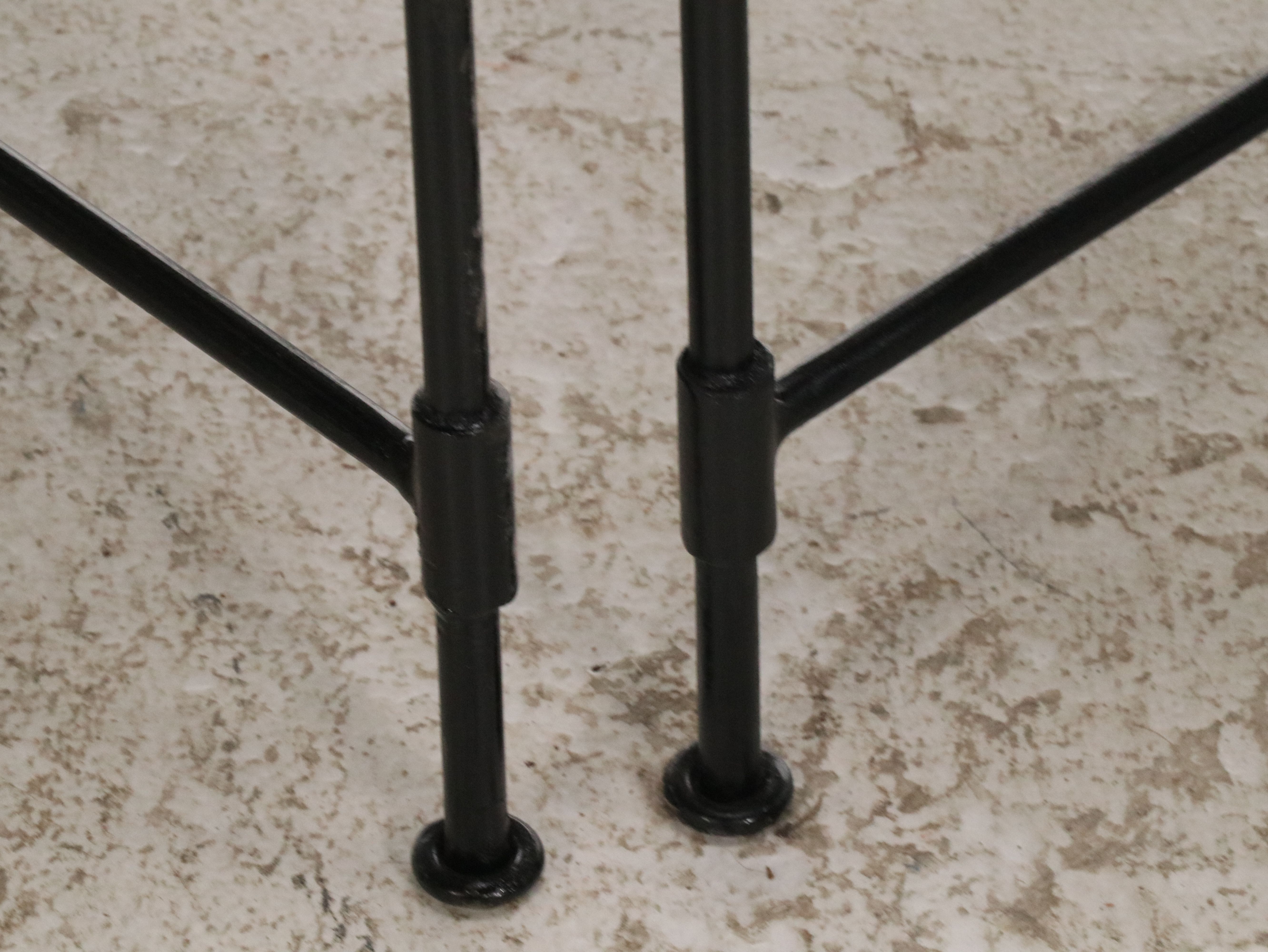 Pair of Italian Regency Style Metal Side Chairs with Striped Cushions