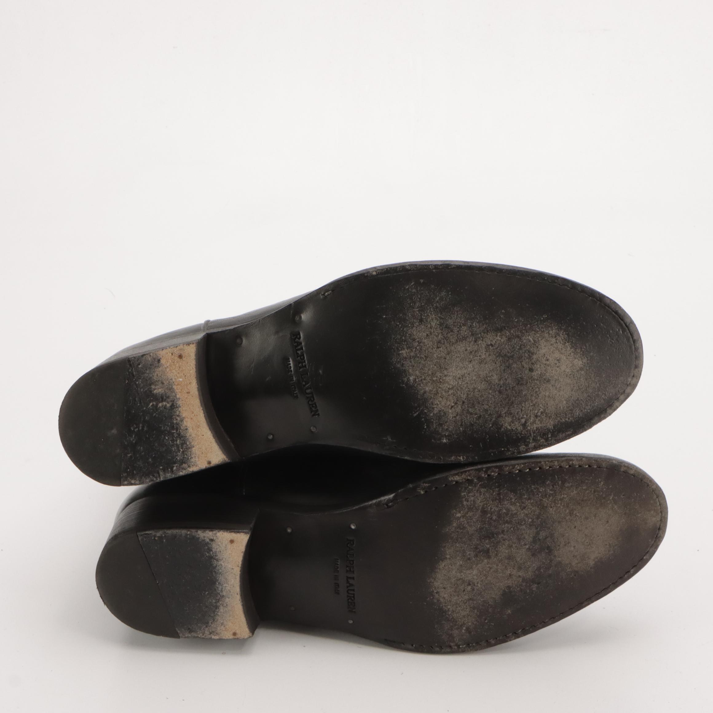 Men's Ralph Lauren Black Leather "Ackley" Western and "Radbourne" Combat Boots