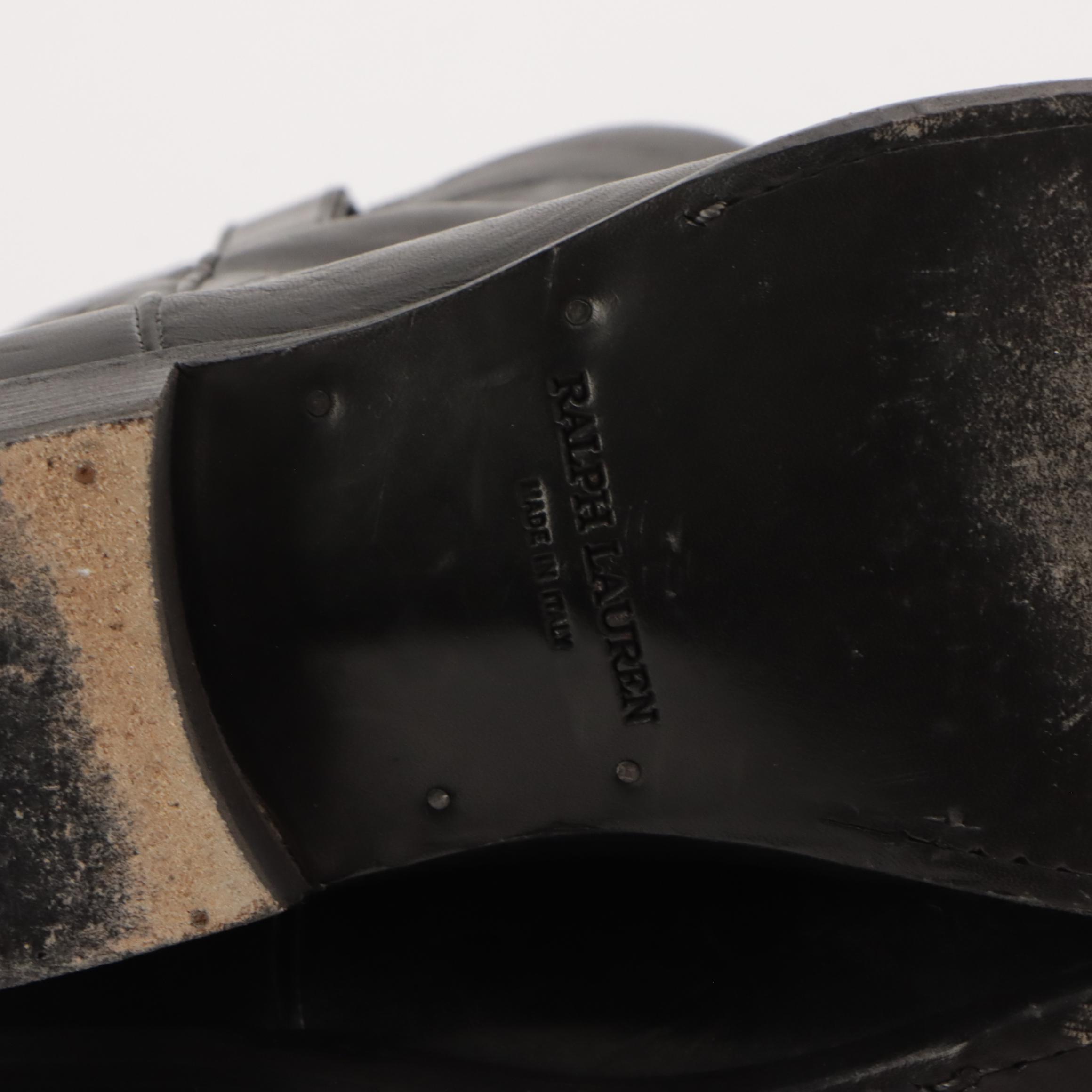 Men's Ralph Lauren Black Leather "Ackley" Western and "Radbourne" Combat Boots