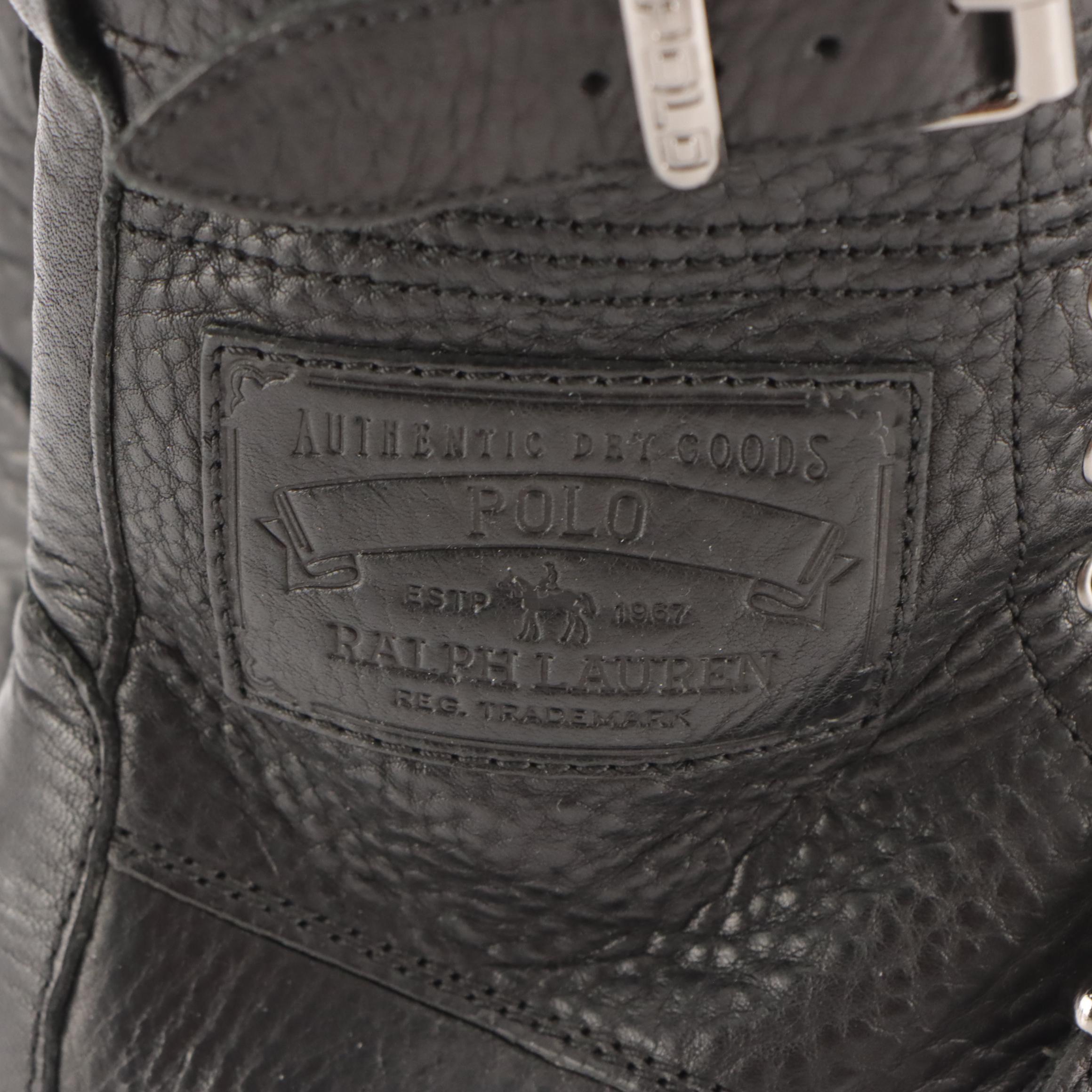 Men's Ralph Lauren Black Leather "Ackley" Western and "Radbourne" Combat Boots