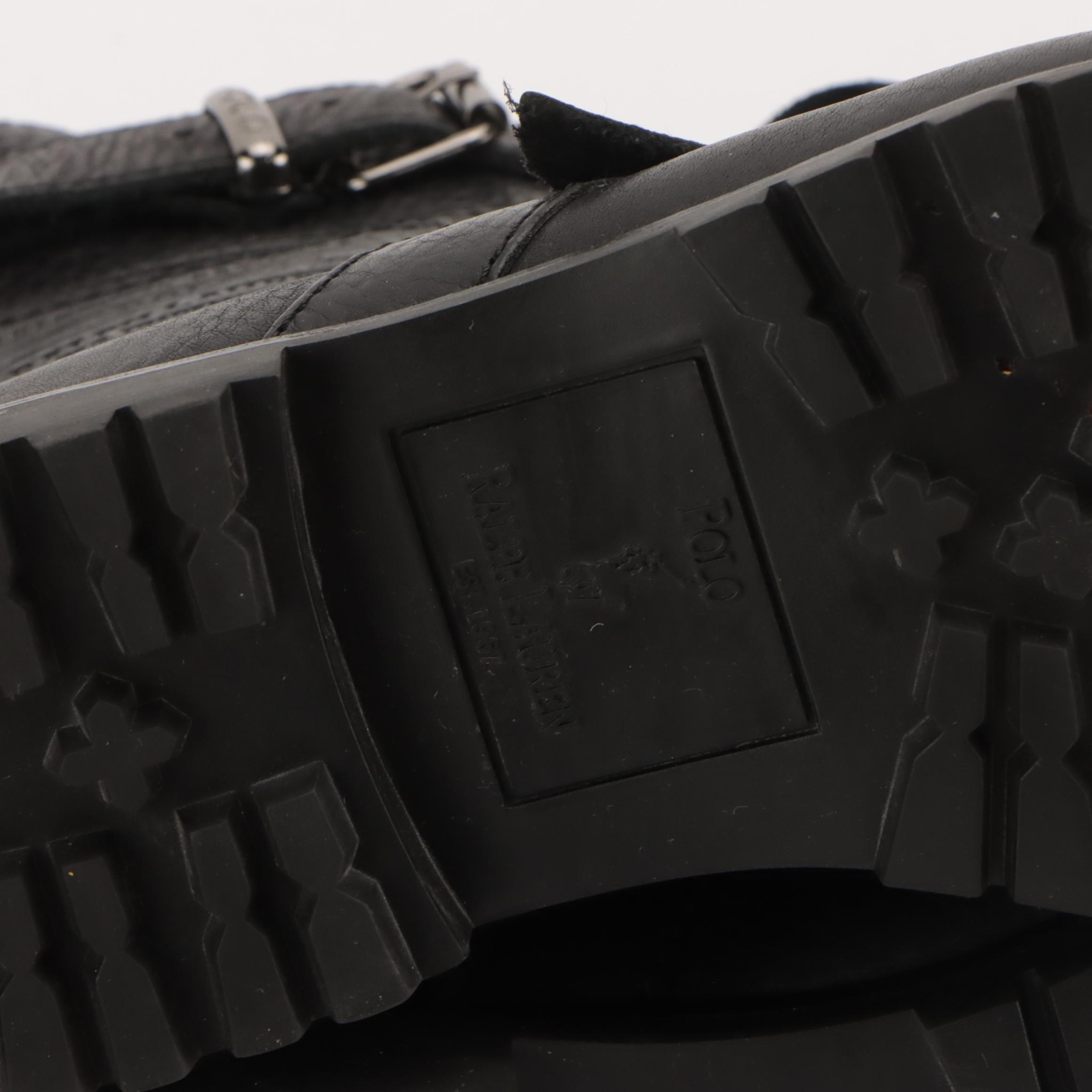 Men's Ralph Lauren Black Leather "Ackley" Western and "Radbourne" Combat Boots