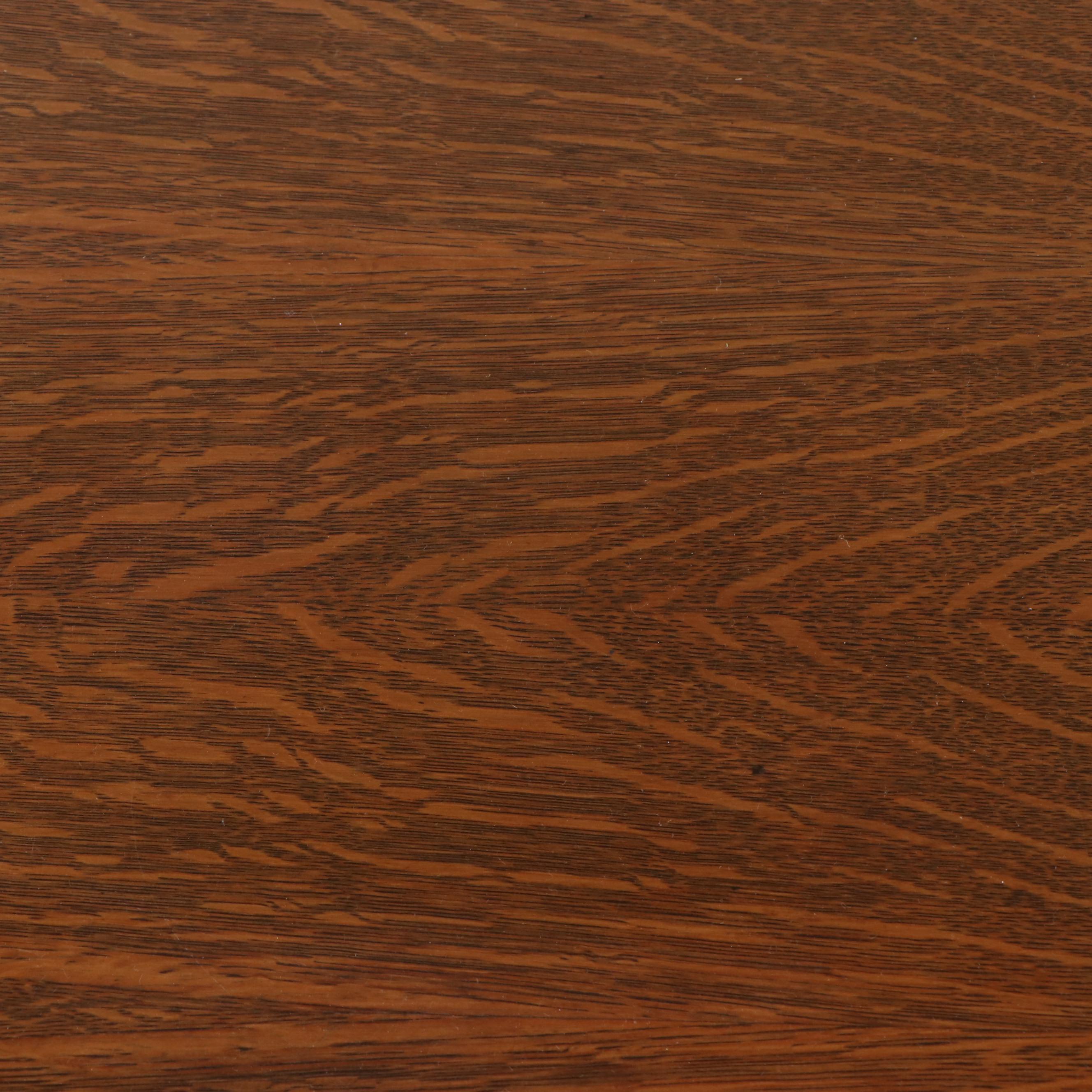 Arts & Crafts Style Tiger Oak Library Table, Late 19th/Early 20th Century