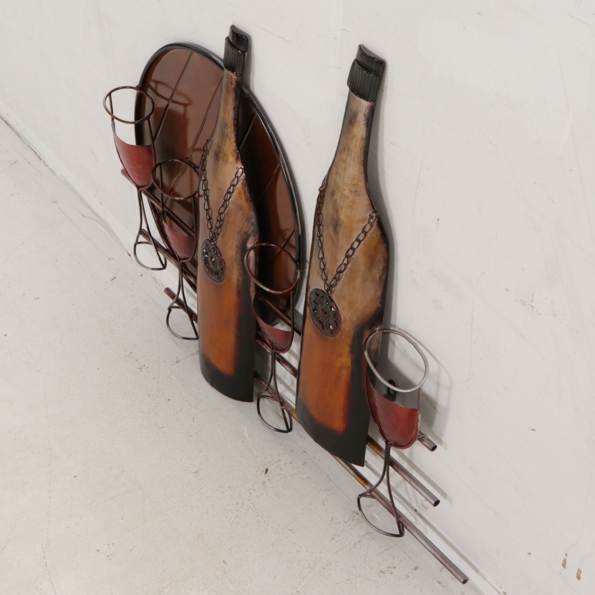 Enameled Metal Wine Themed Wall Decor