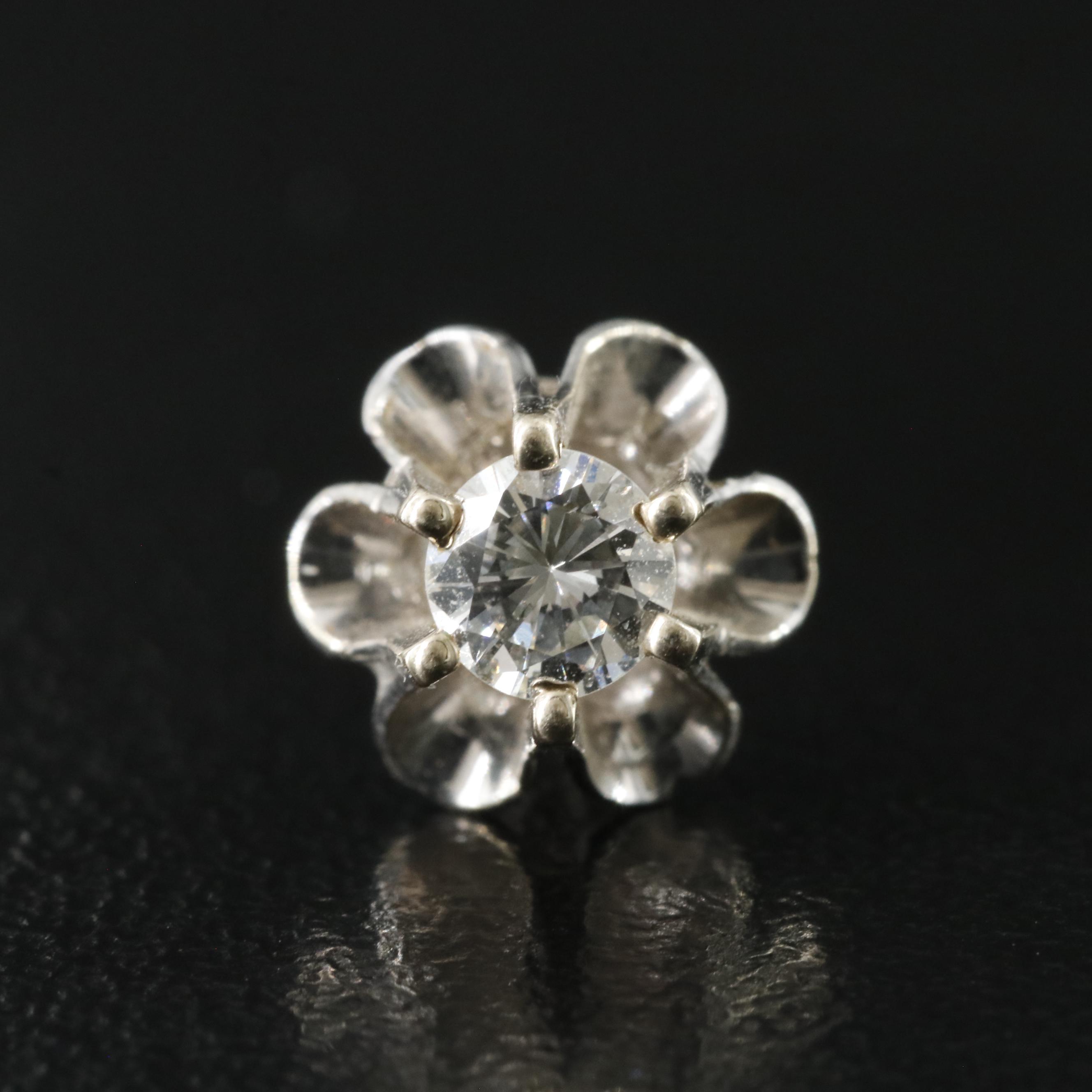 14K 0.18 CT Diamond Tie Pin