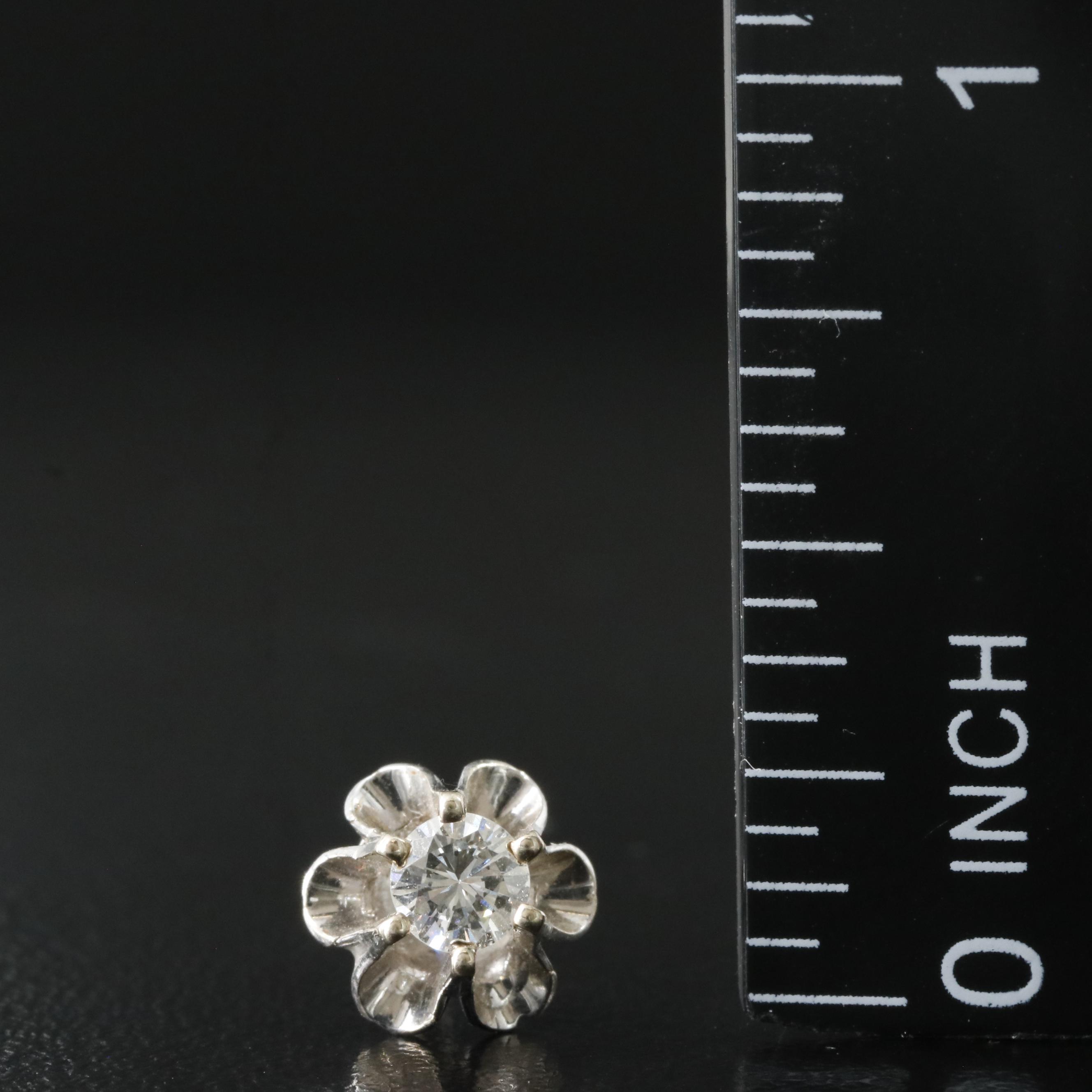 14K 0.18 CT Diamond Tie Pin