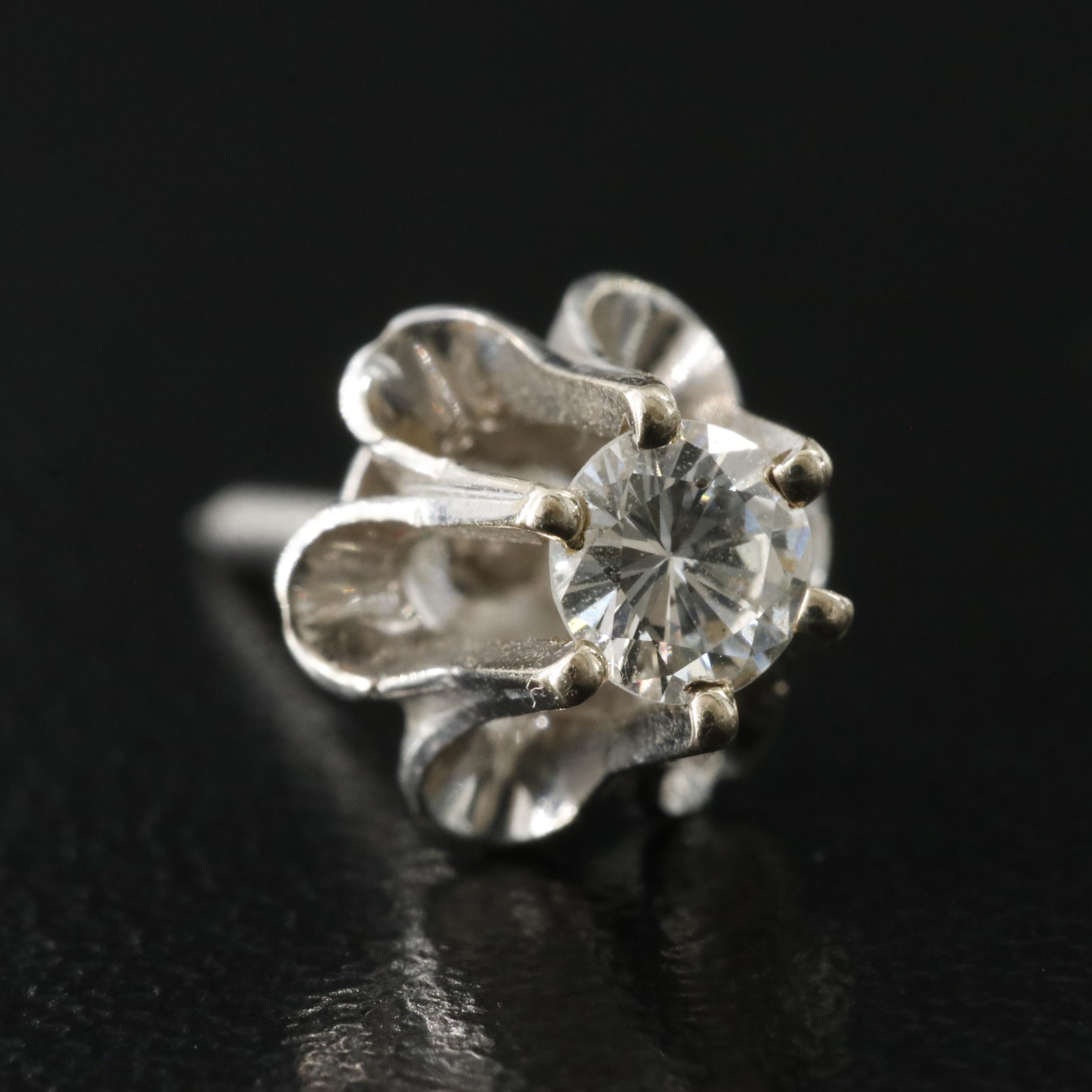 14K 0.18 CT Diamond Tie Pin