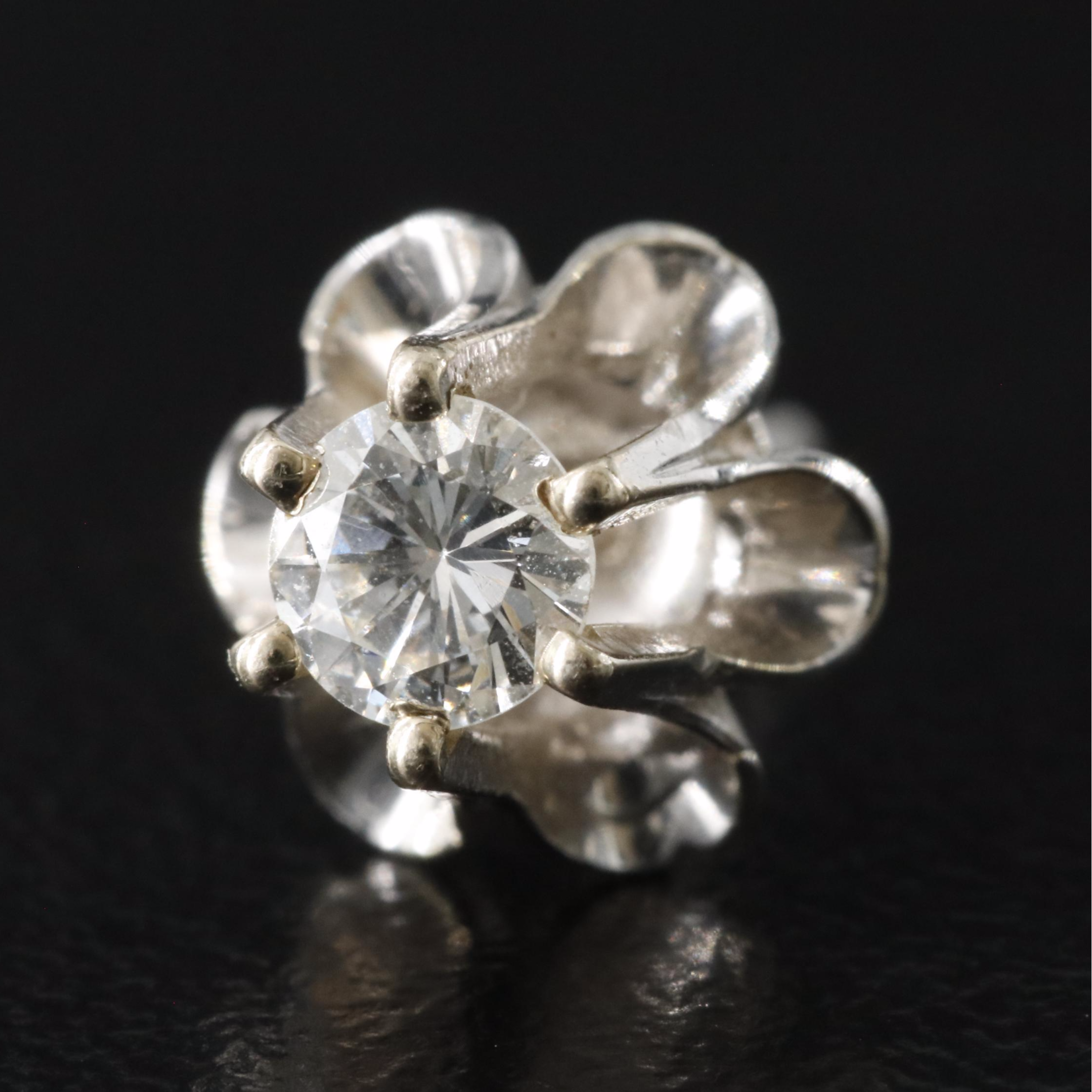 14K 0.18 CT Diamond Tie Pin