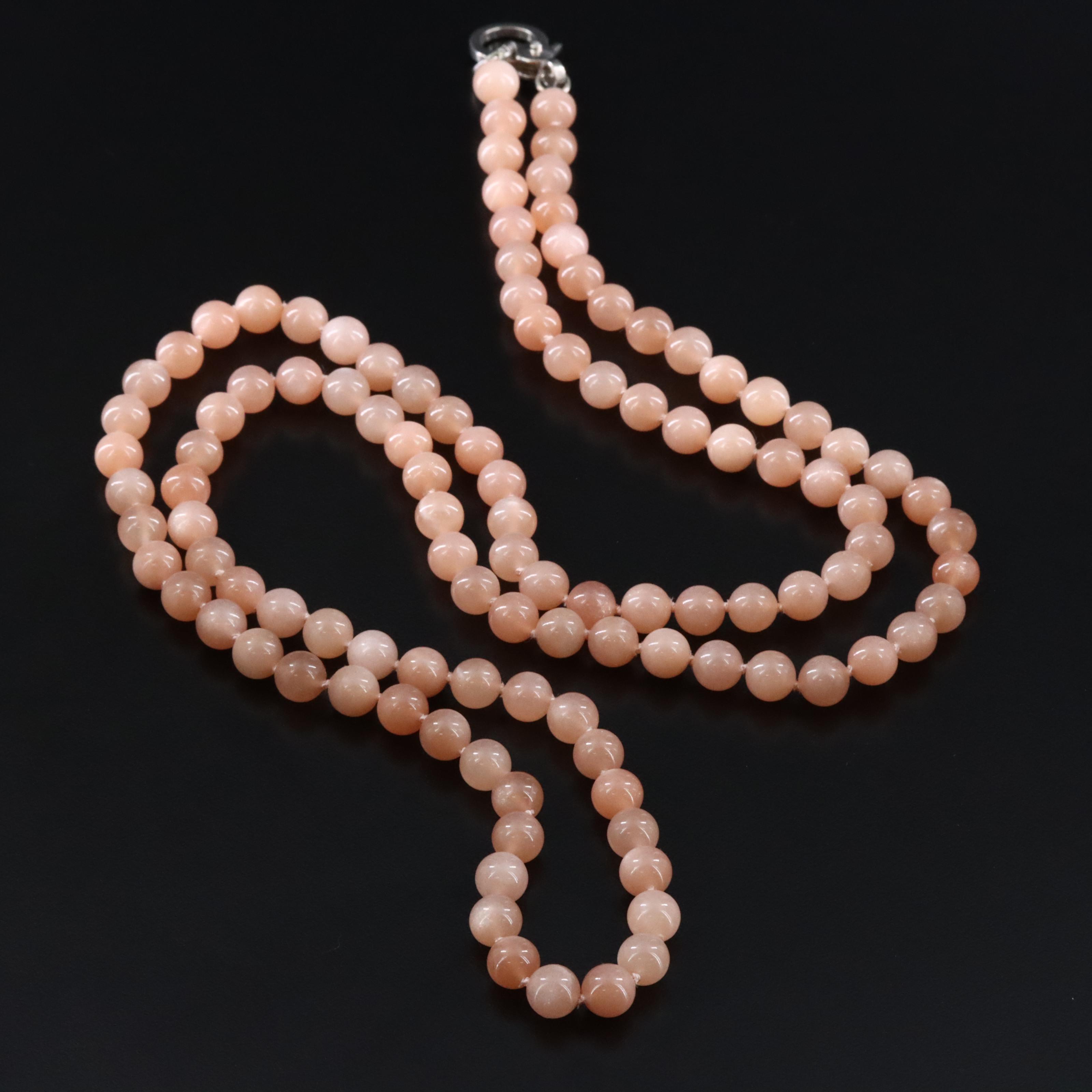 Sheryl Lowe Moonstone Necklace with Sterling Diamond Clasp