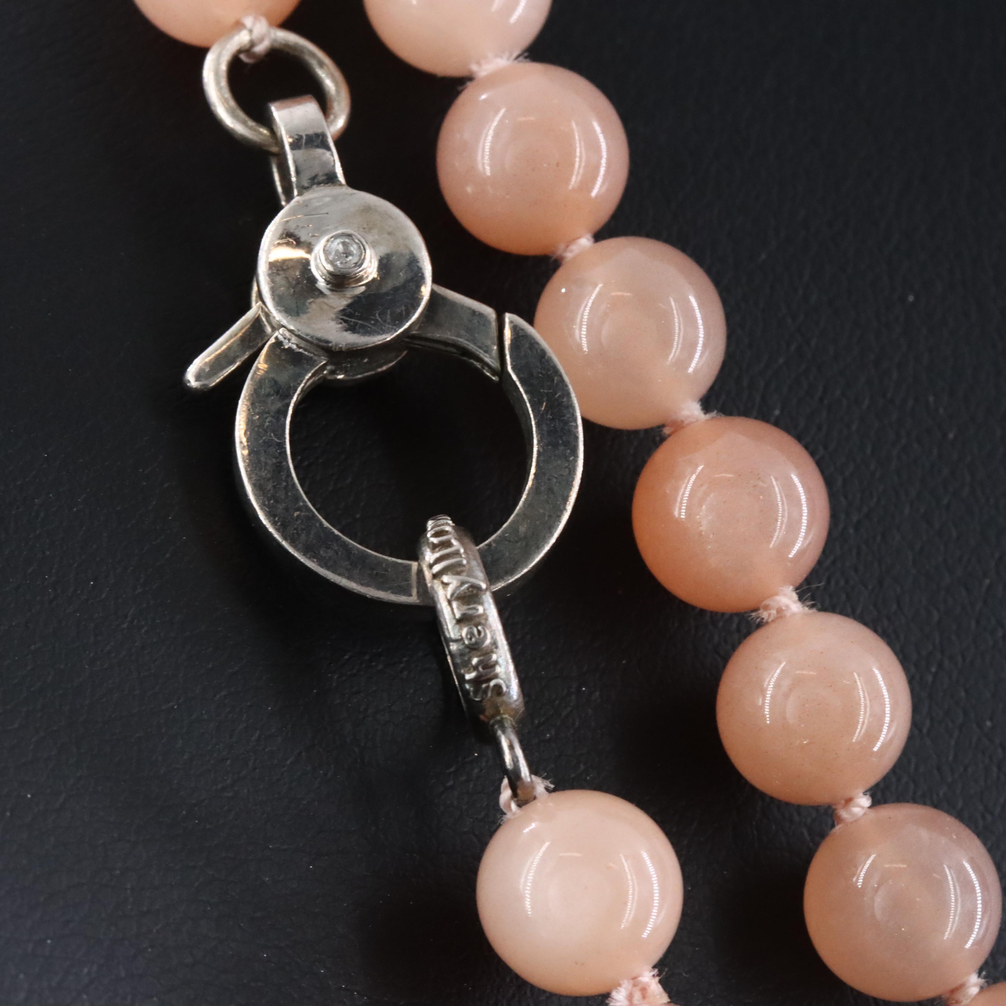 Sheryl Lowe Moonstone Necklace with Sterling Diamond Clasp