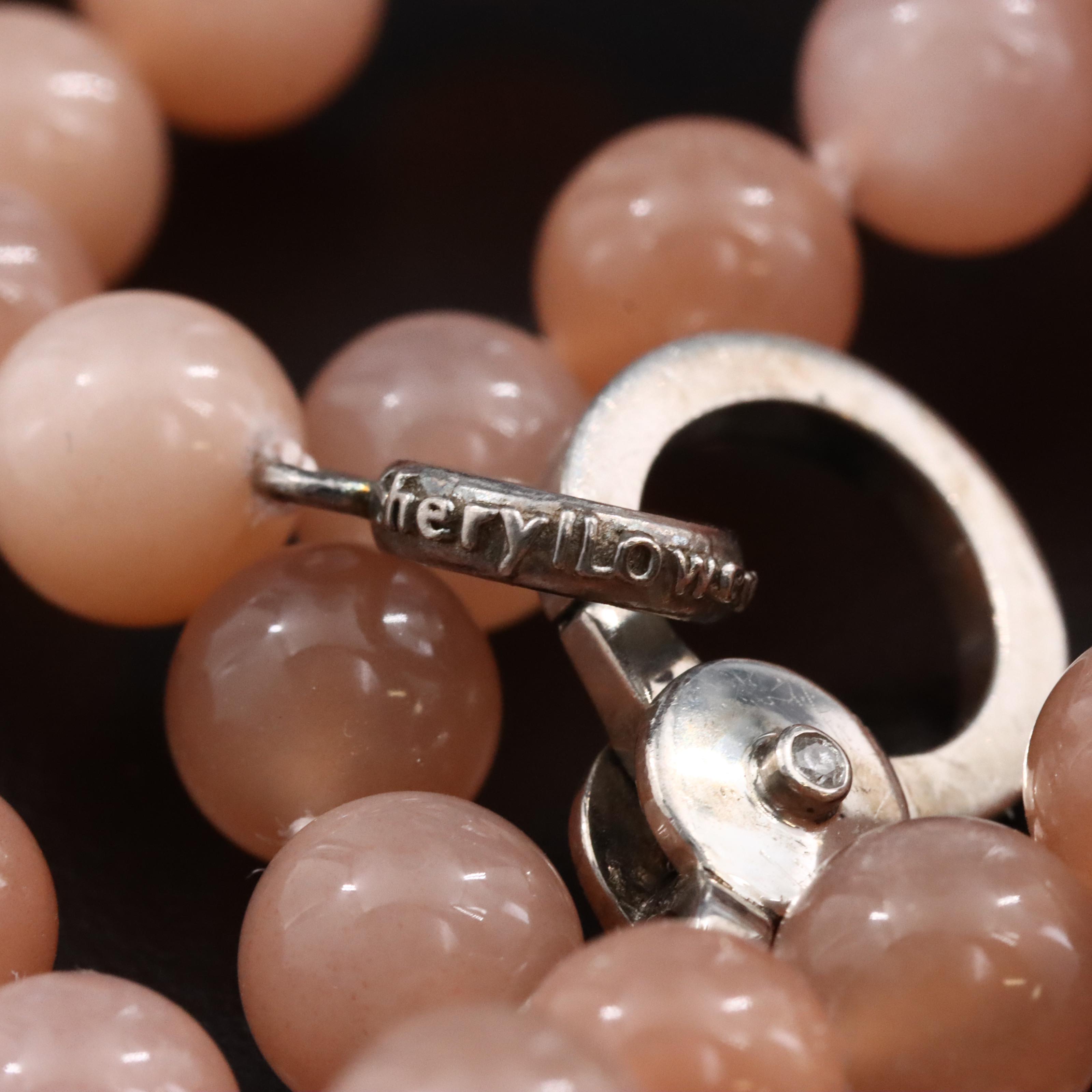 Sheryl Lowe Moonstone Necklace with Sterling Diamond Clasp