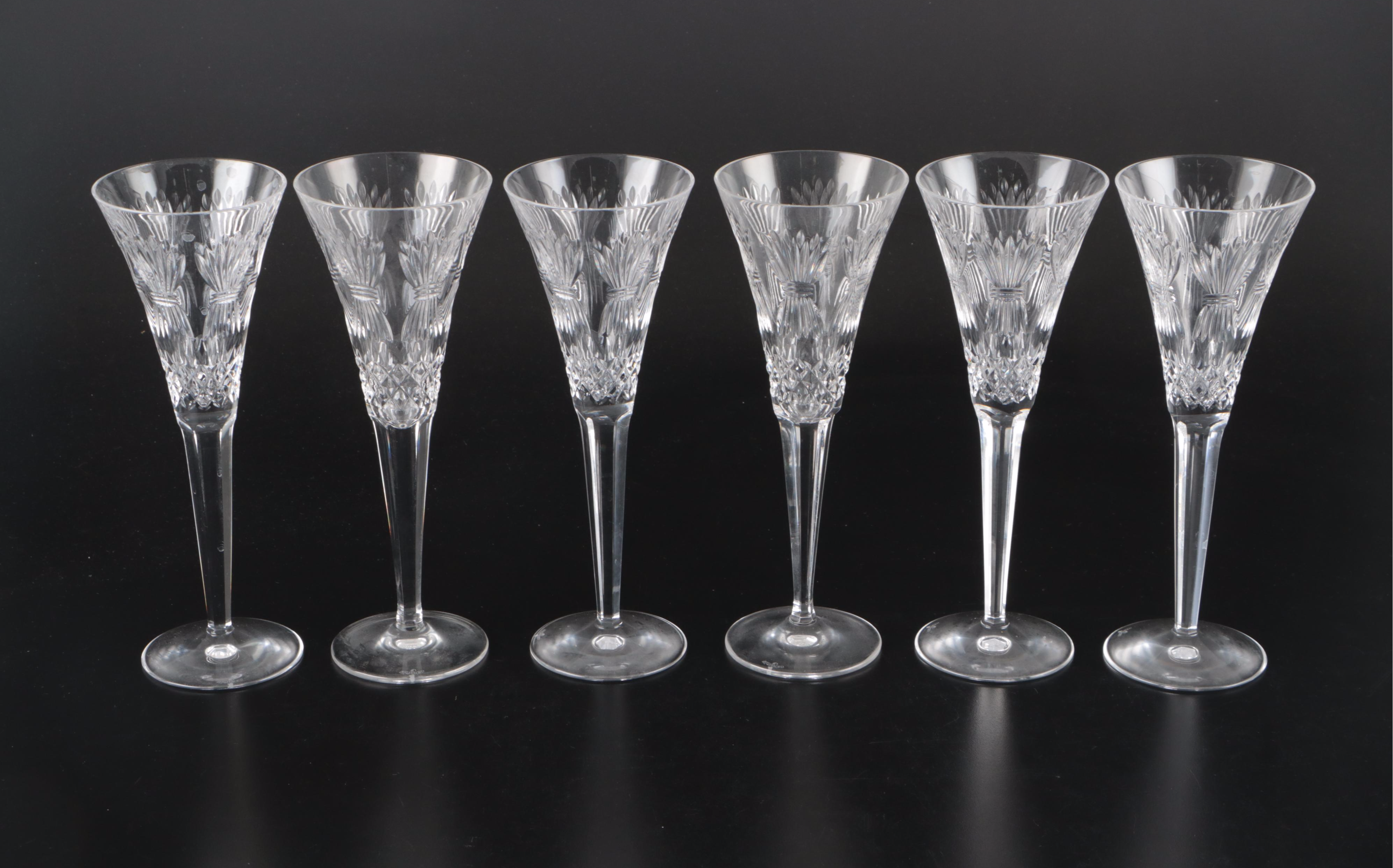 Waterford Crystal Millennium Series with Other Flutes and Bottle Coaster