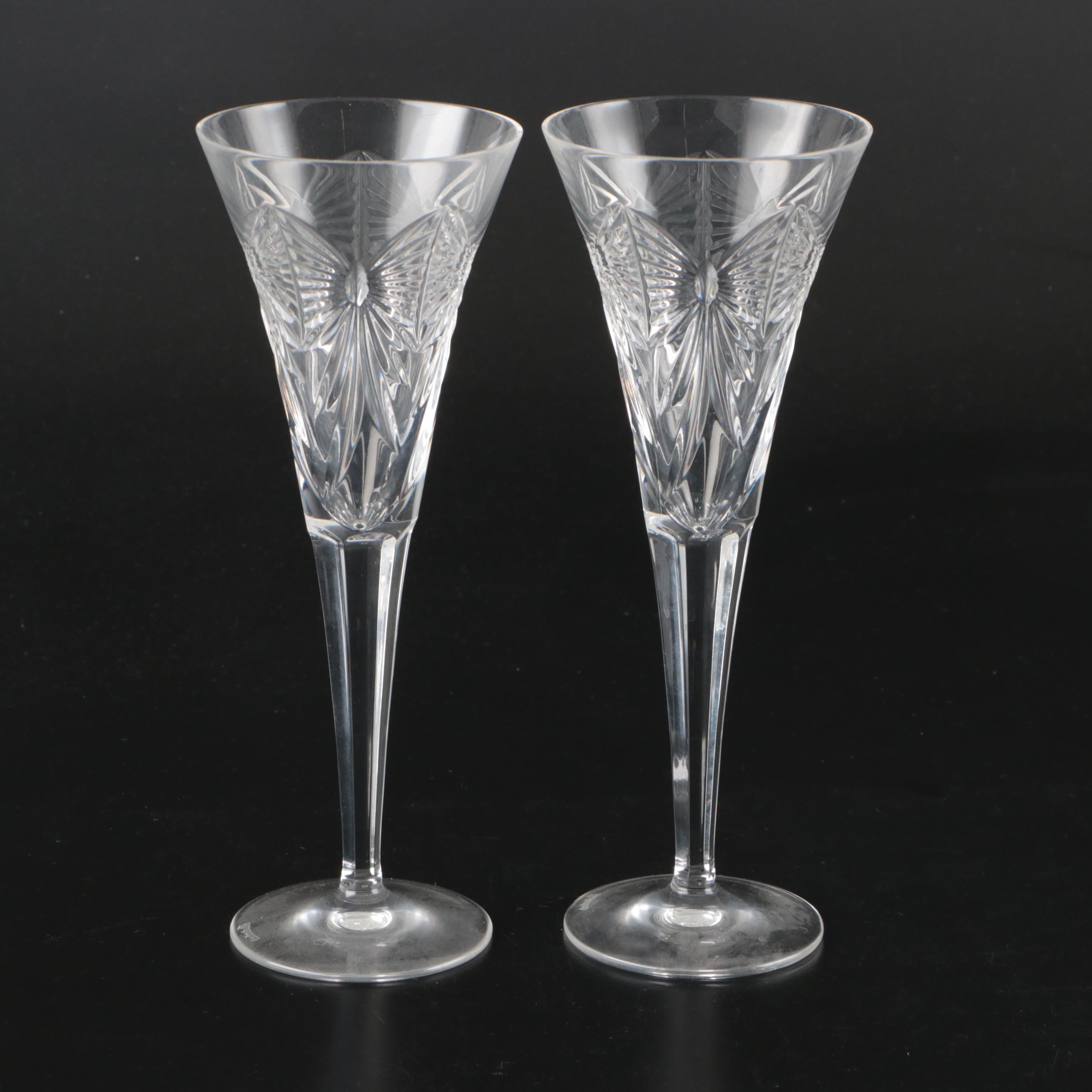 Waterford Crystal Millennium Series with Other Flutes and Bottle Coaster