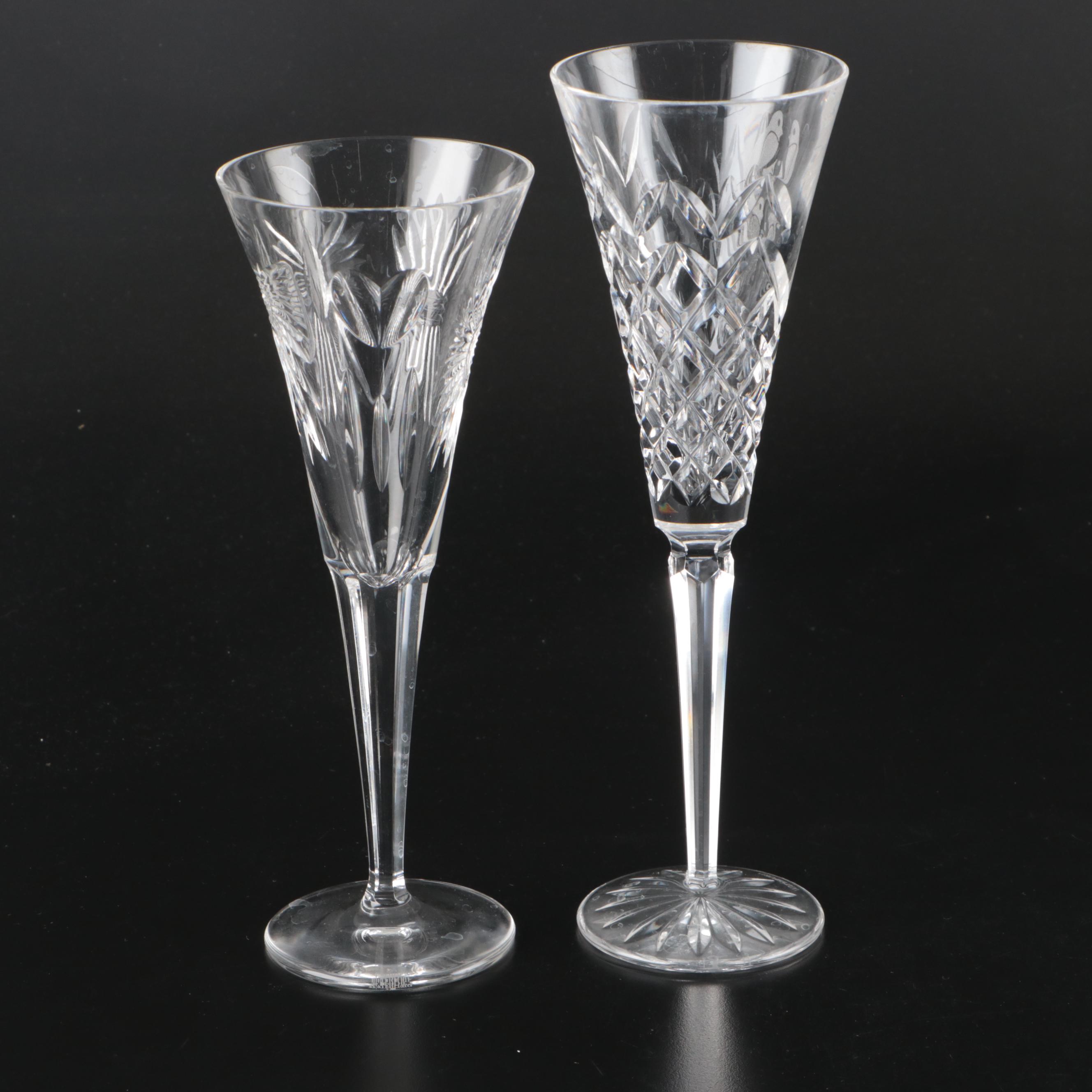 Waterford Crystal Millennium Series with Other Flutes and Bottle Coaster