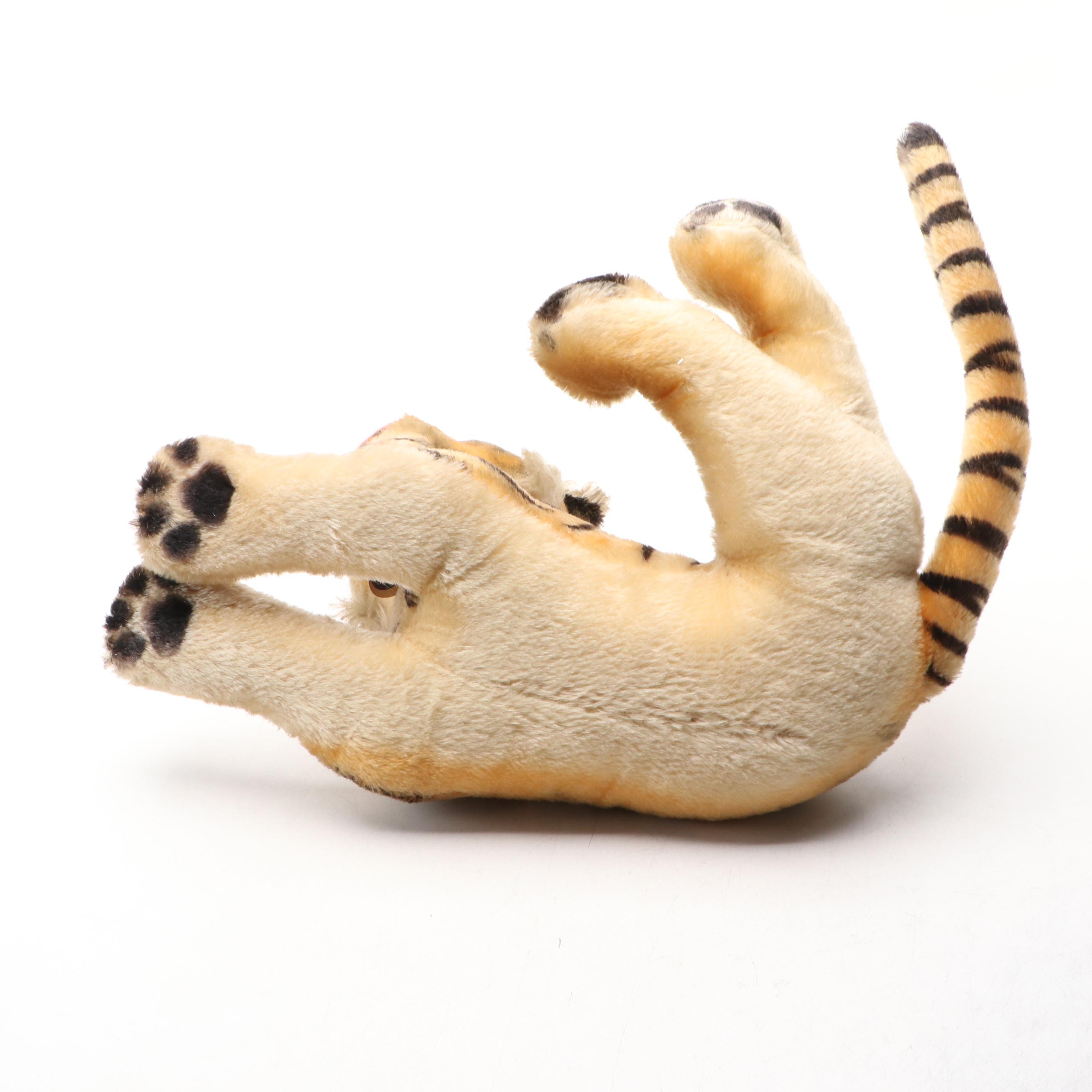 Steiff Mohair Plush Tiger, Mid-20th Century