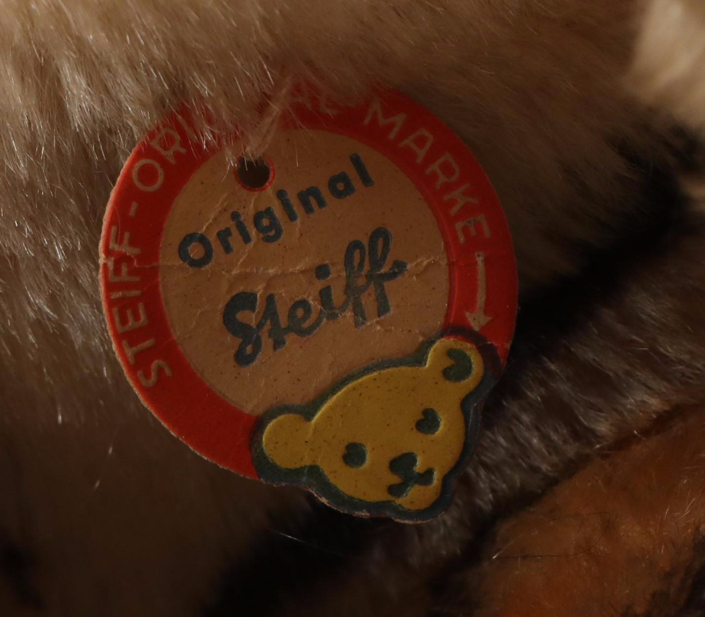 Steiff Mohair Plush Tiger, Mid-20th Century