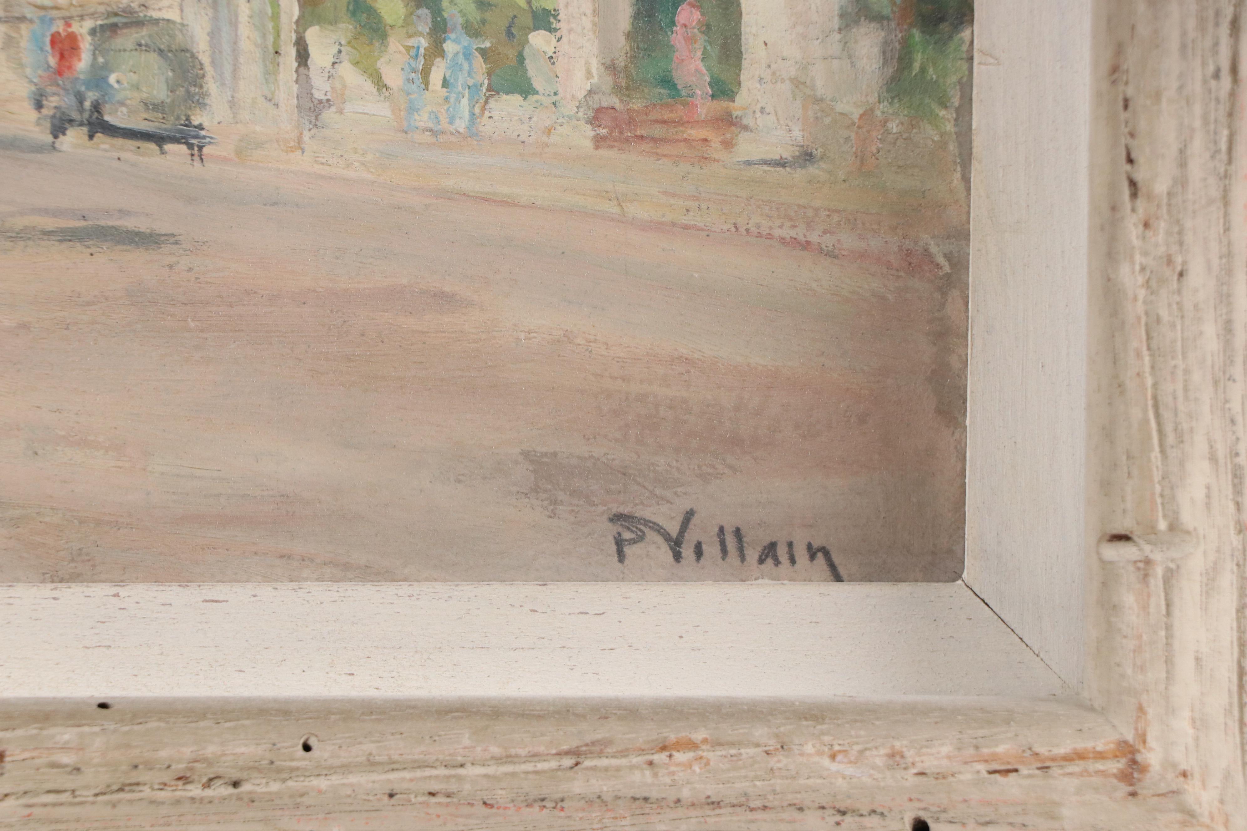 Pierre Villain French Cityscape Oil Painting "Promenade des Anglais"