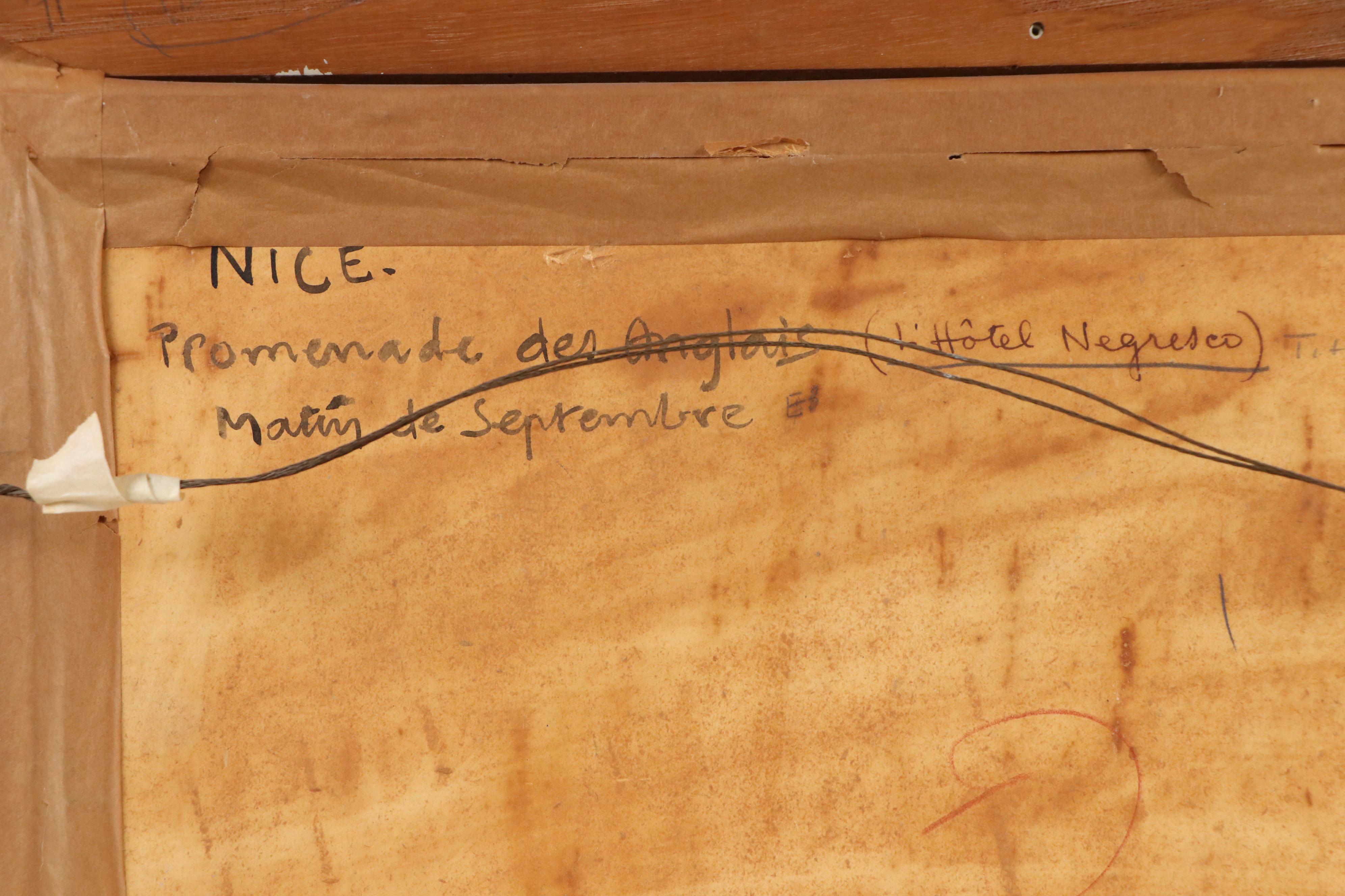 Pierre Villain French Cityscape Oil Painting "Promenade des Anglais"