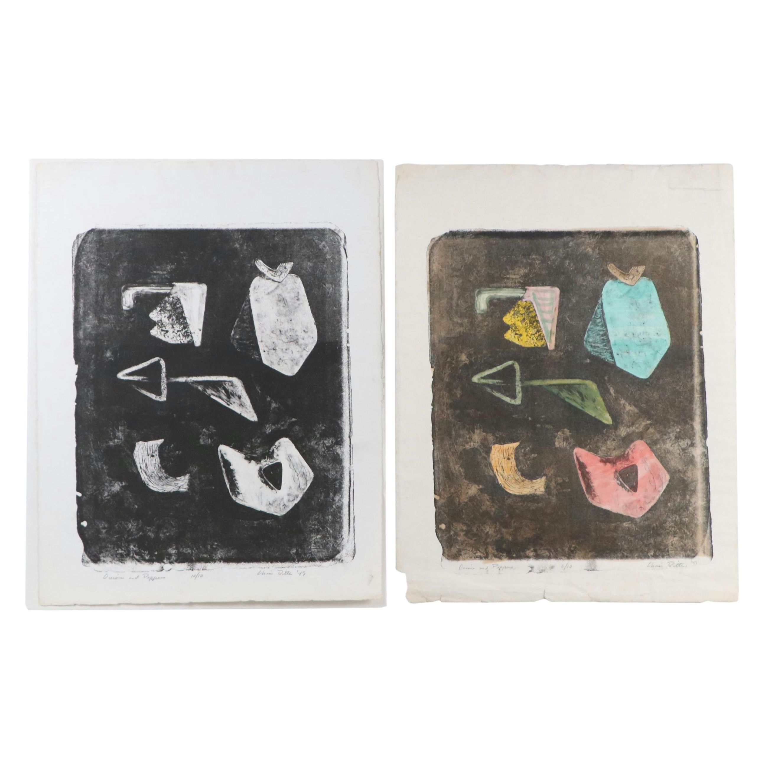 Chris Ritter Print Pair "Onions and Peppers," 1945