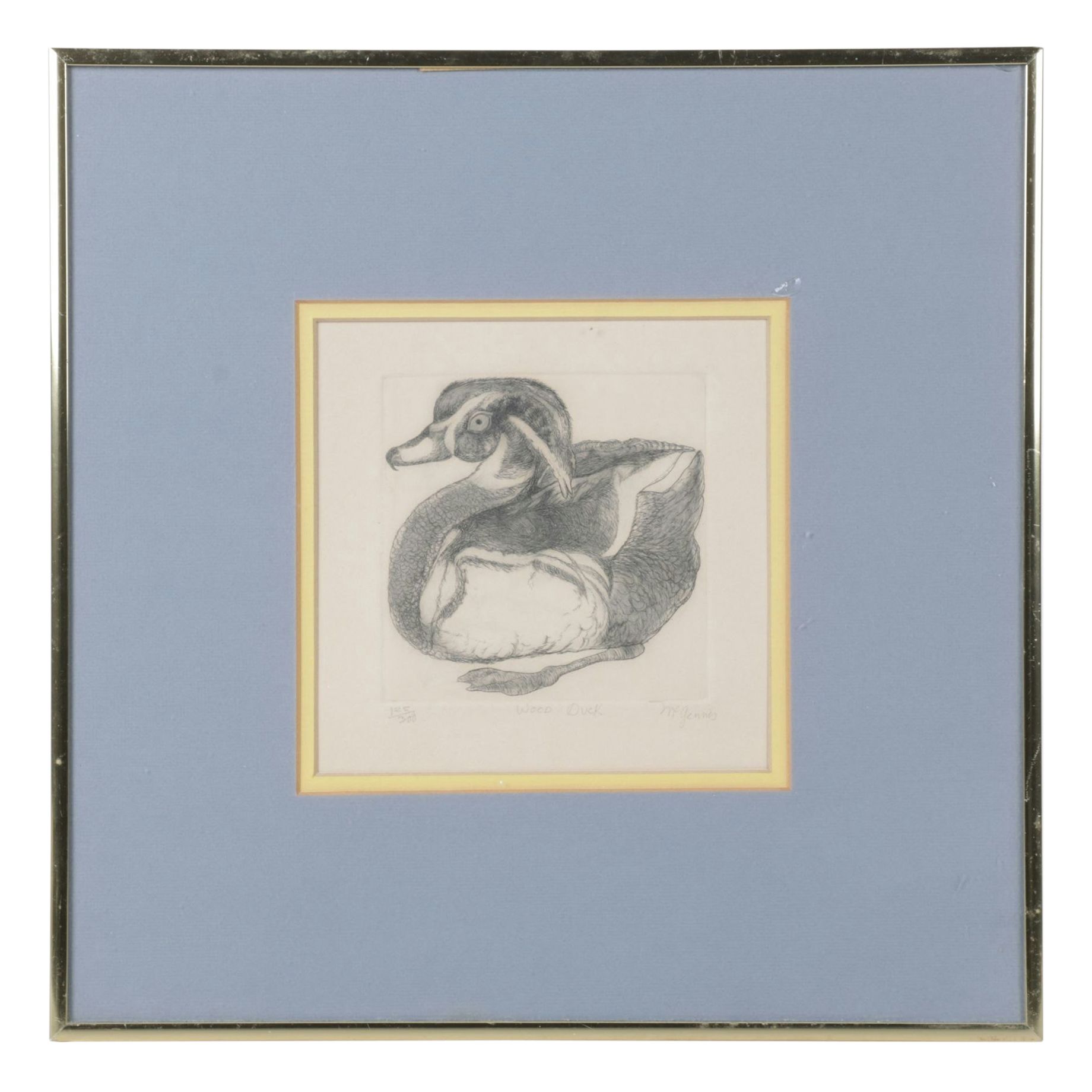 Christine McGennis "Wood Duck" Etching, Late 20th Century