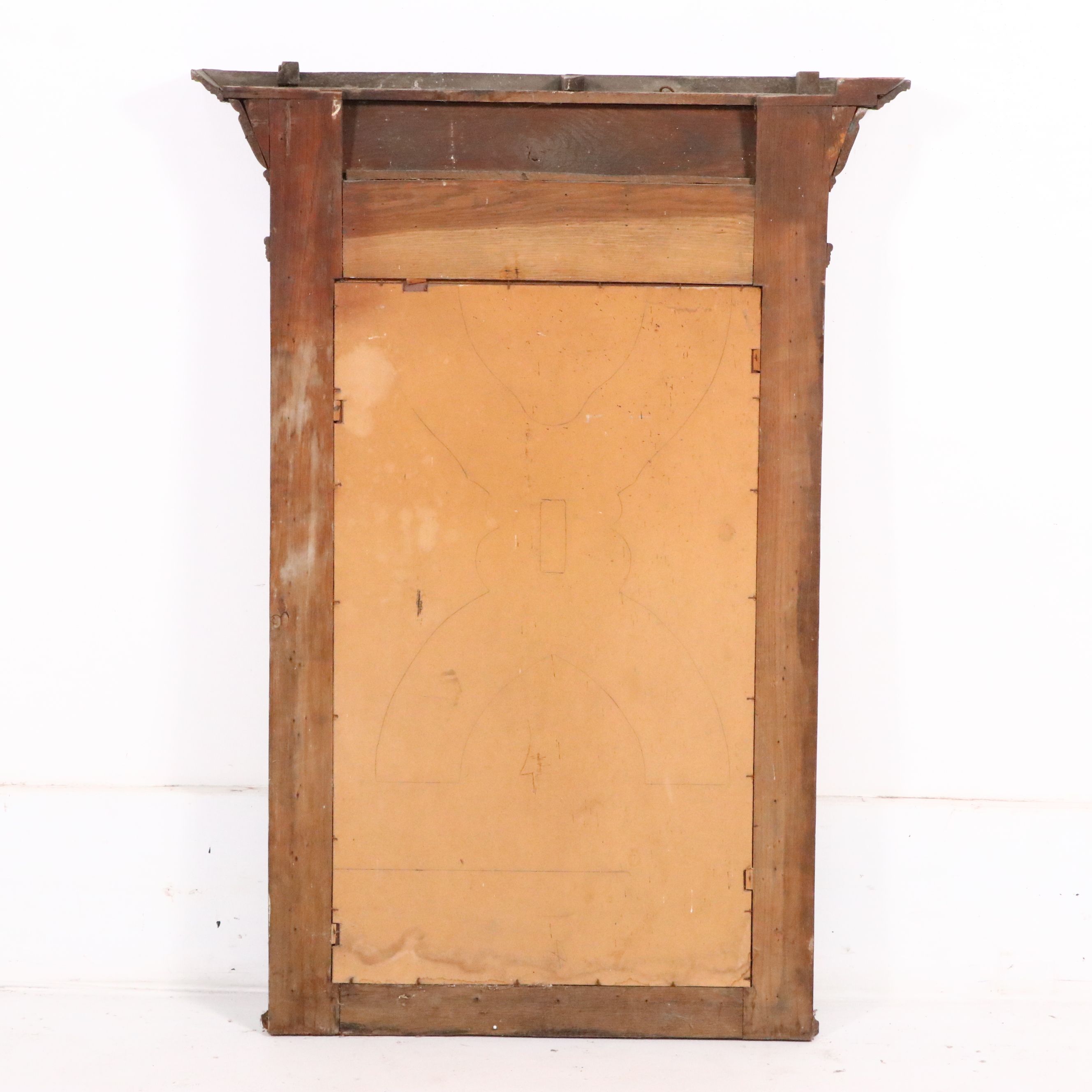 Flemish Style Carved Oak Oblong Wall Mirror