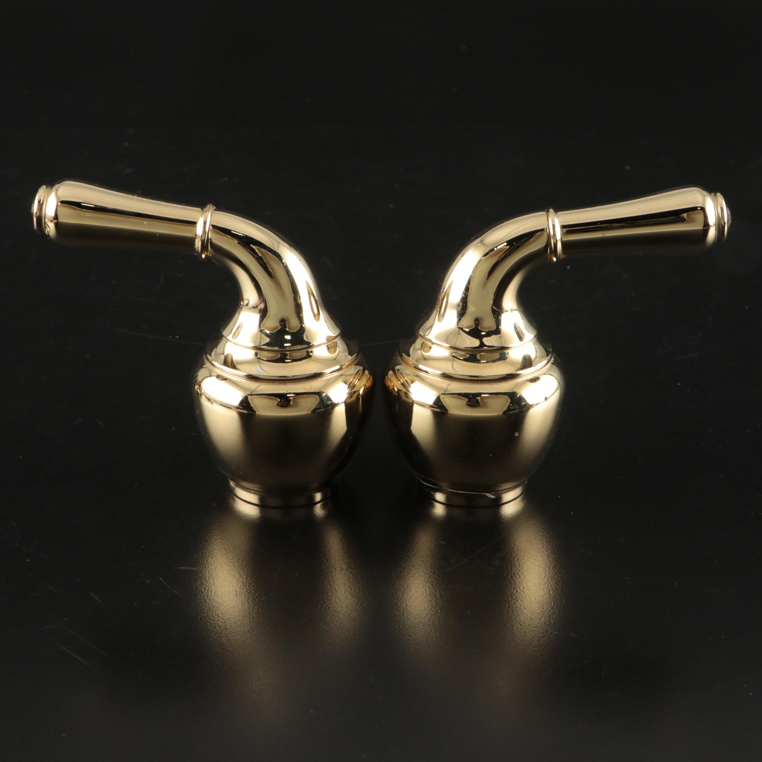 Moen Lacquered Brass Bathroom Lavatory Faucet Set & KOHLER Drain Stopper