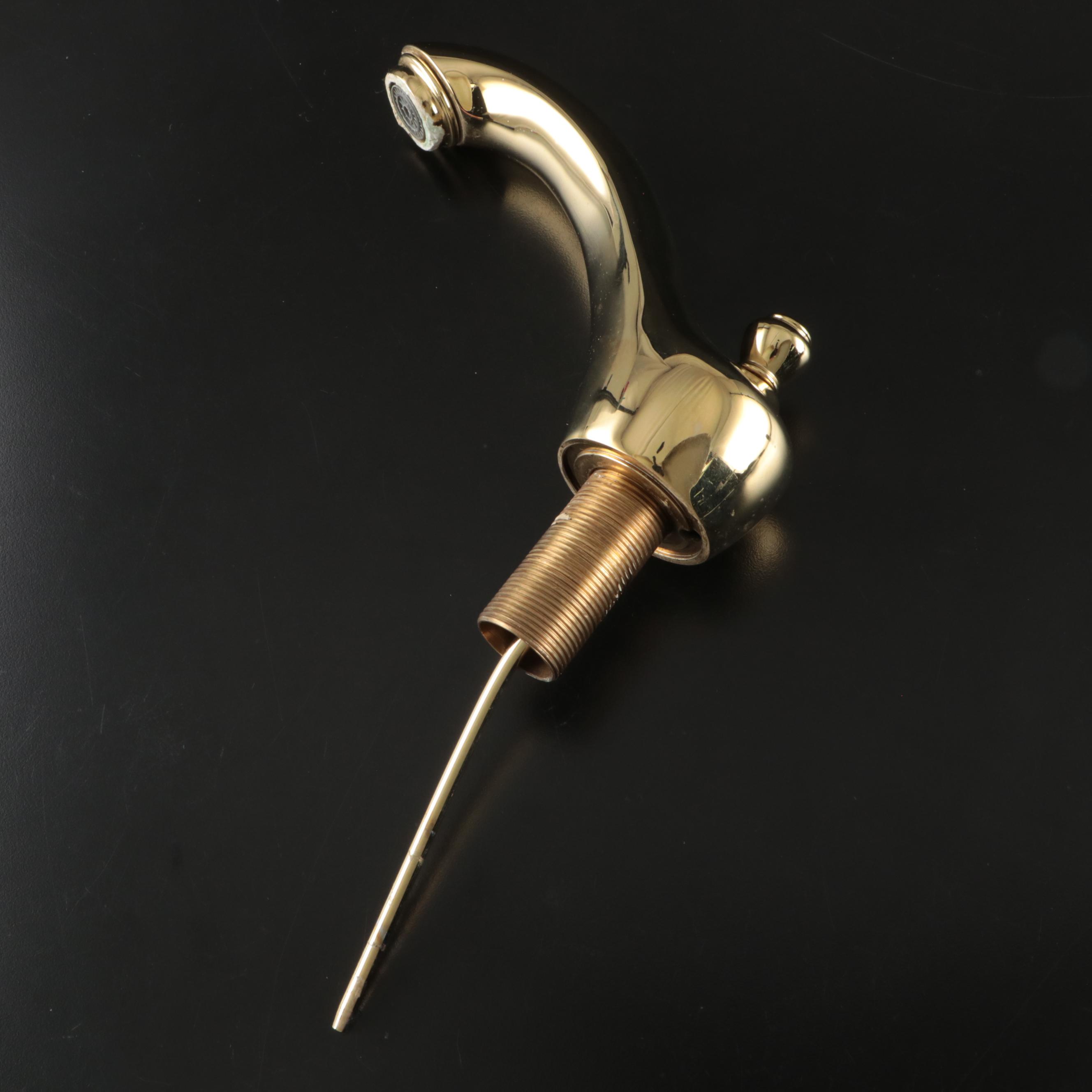 Moen Lacquered Brass Bathroom Lavatory Faucet Set & KOHLER Drain Stopper