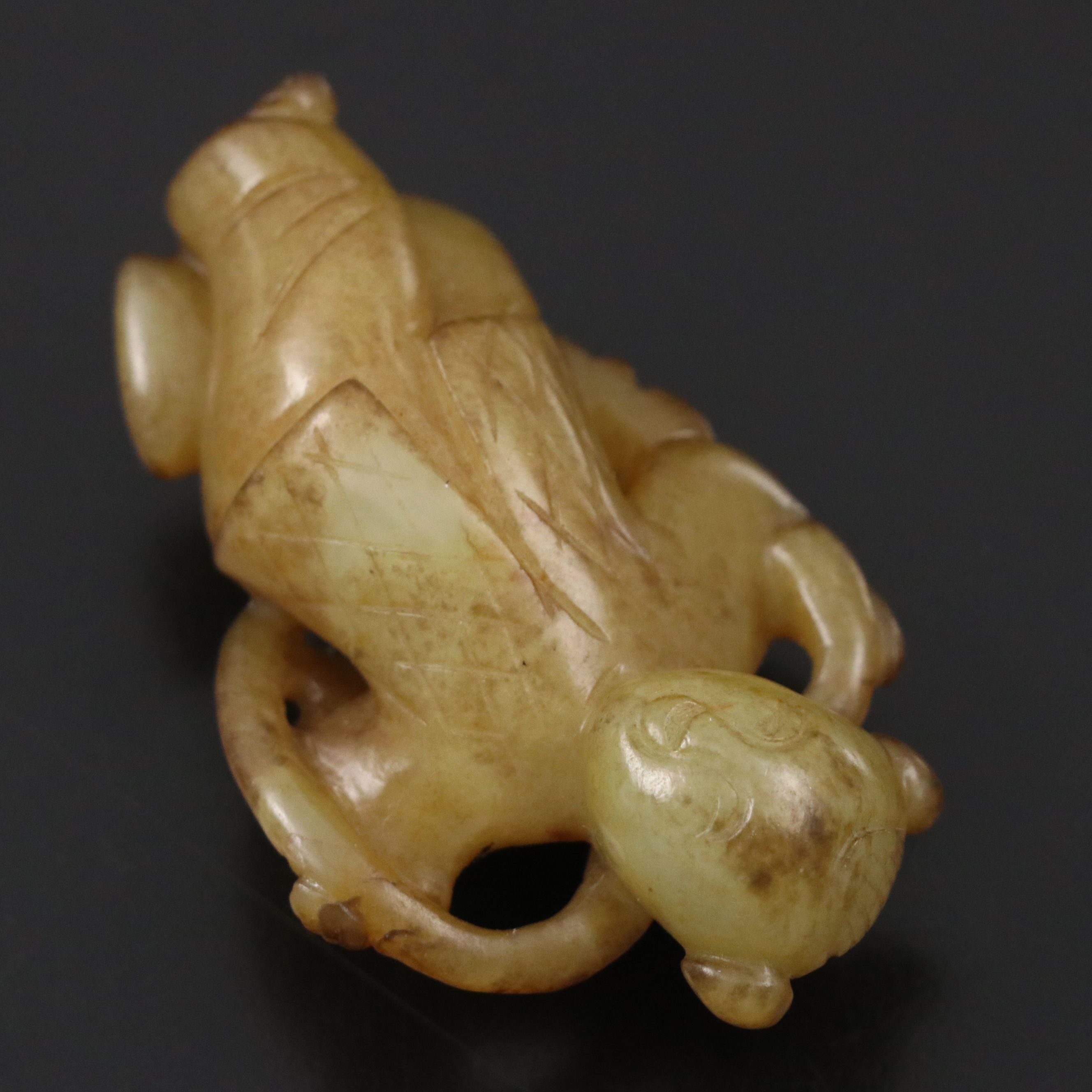 Chinese Carved Serpentine Figure of Young Girl Dancing