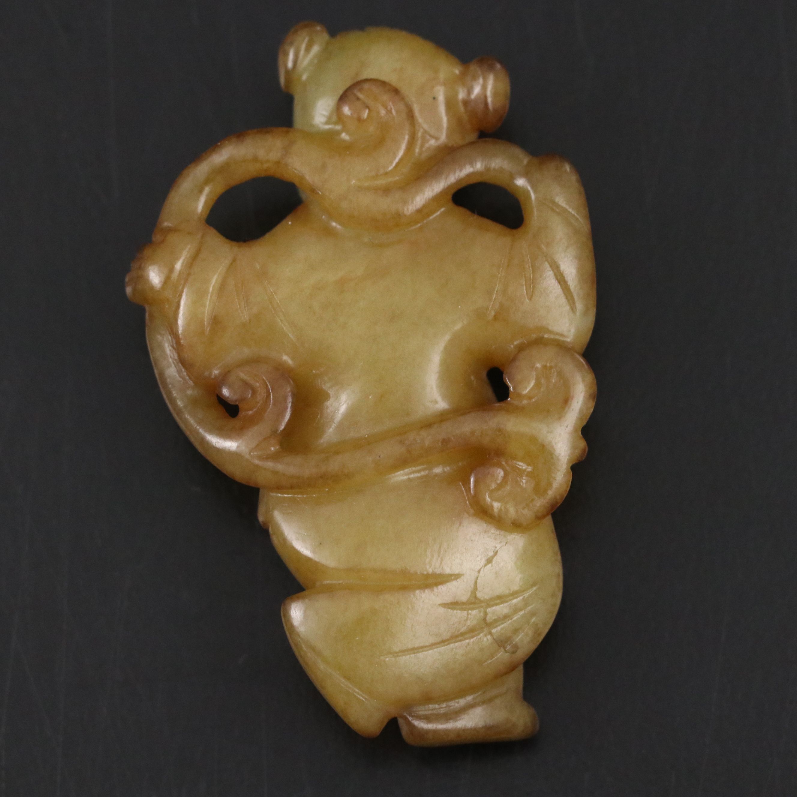 Chinese Carved Serpentine Figure of Young Girl Dancing