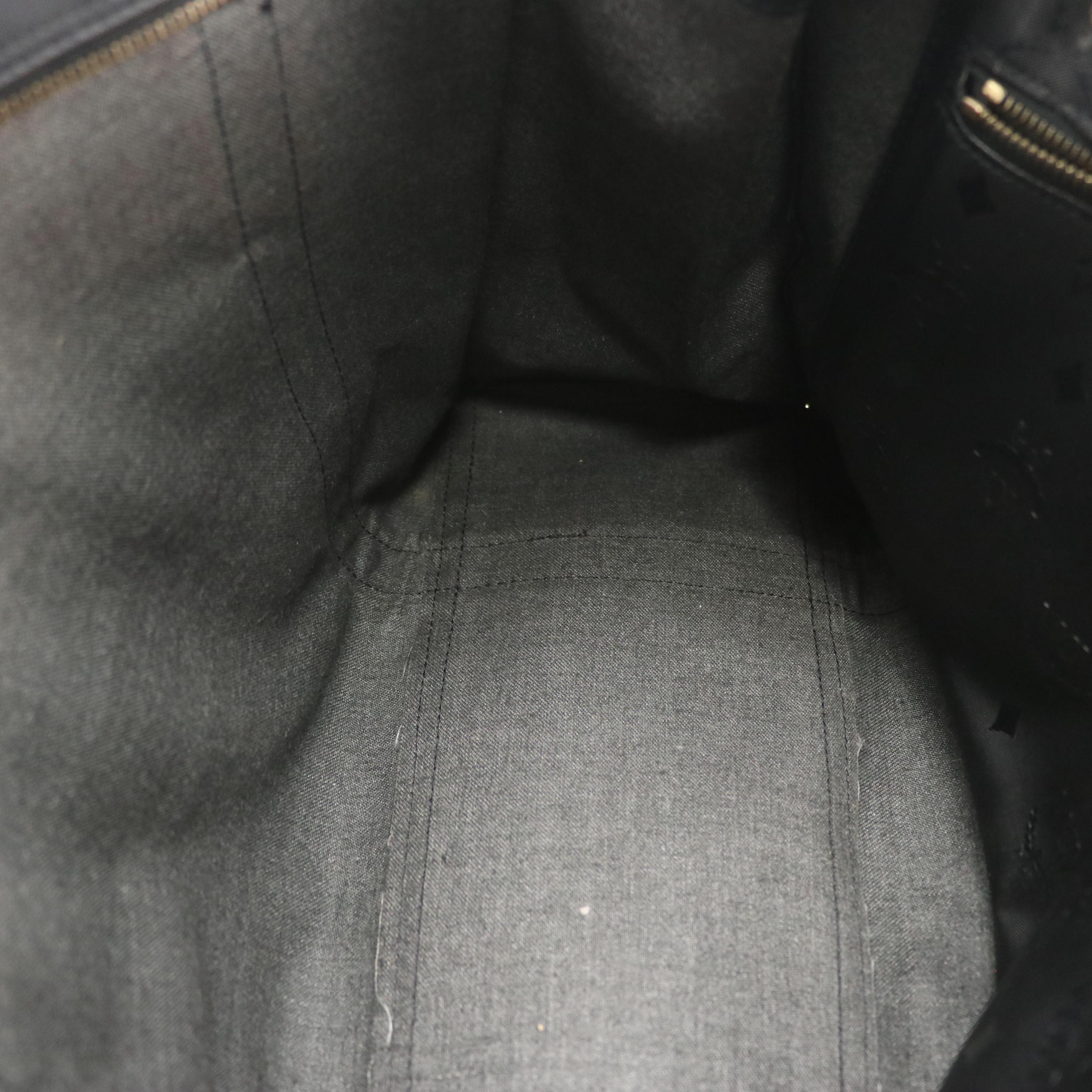 MCM Zippered Shoulder Bag in Black Visetos Nylon