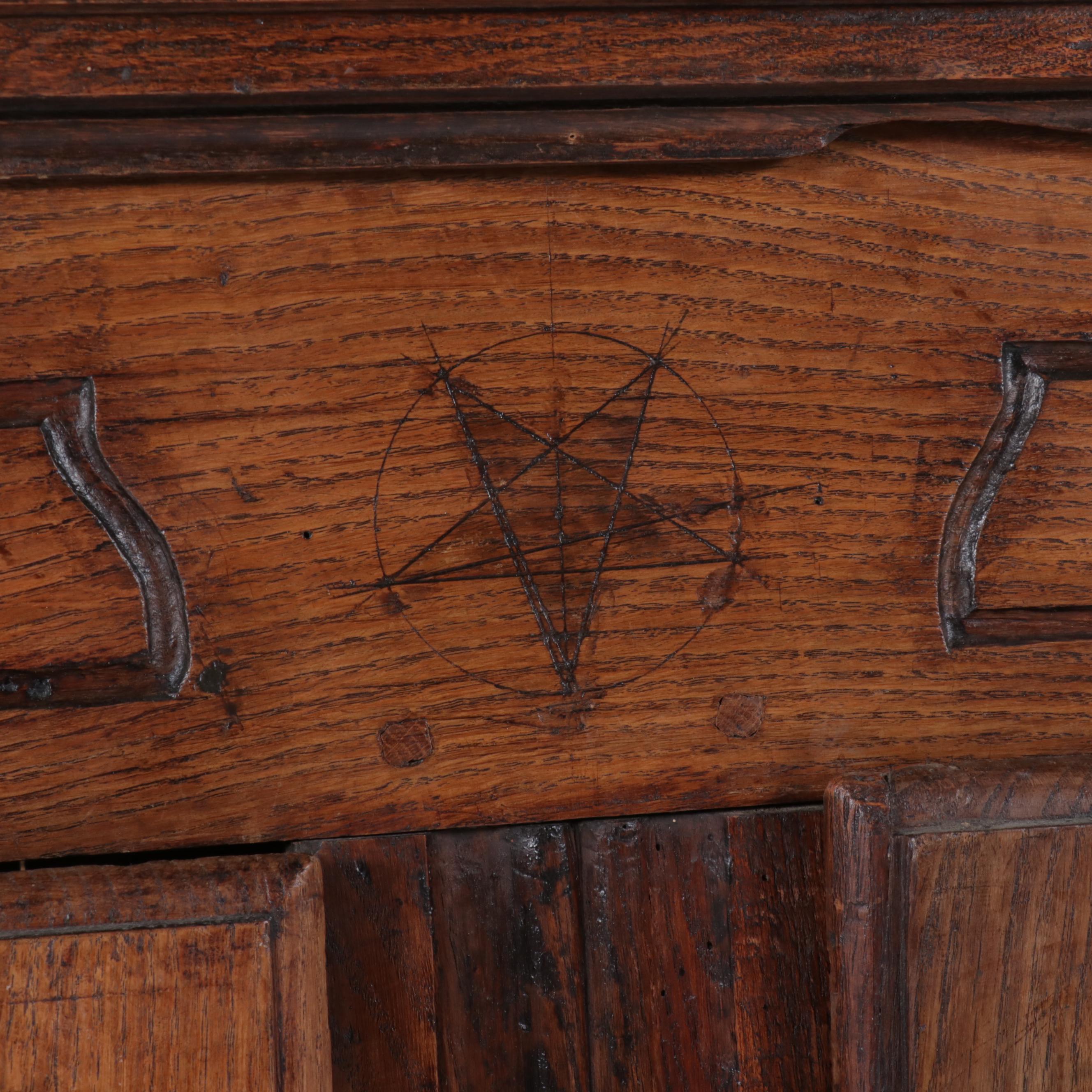 French Provincial Style Carved Oak Wardrobe, 19th Century