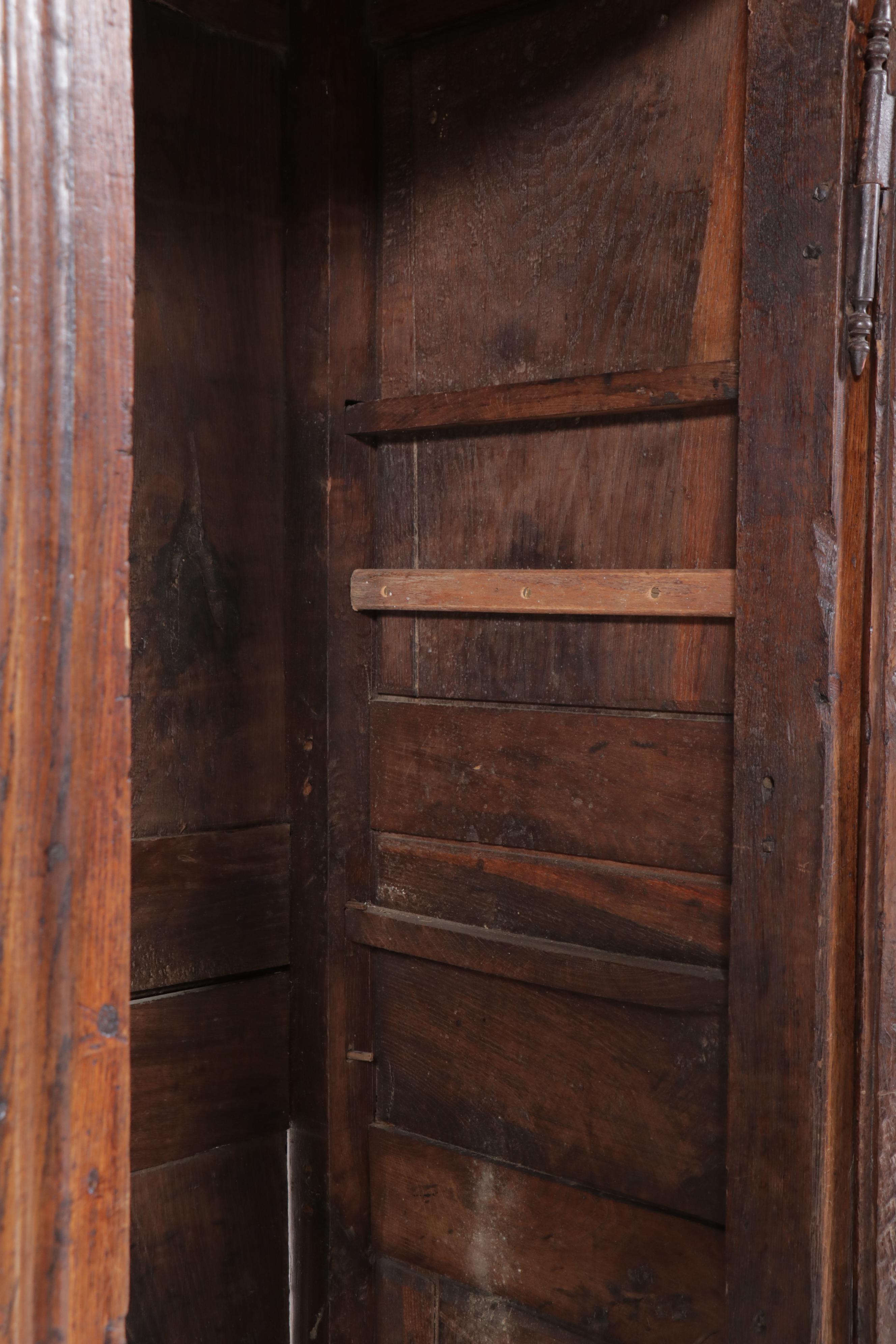 French Provincial Style Carved Oak Wardrobe, 19th Century