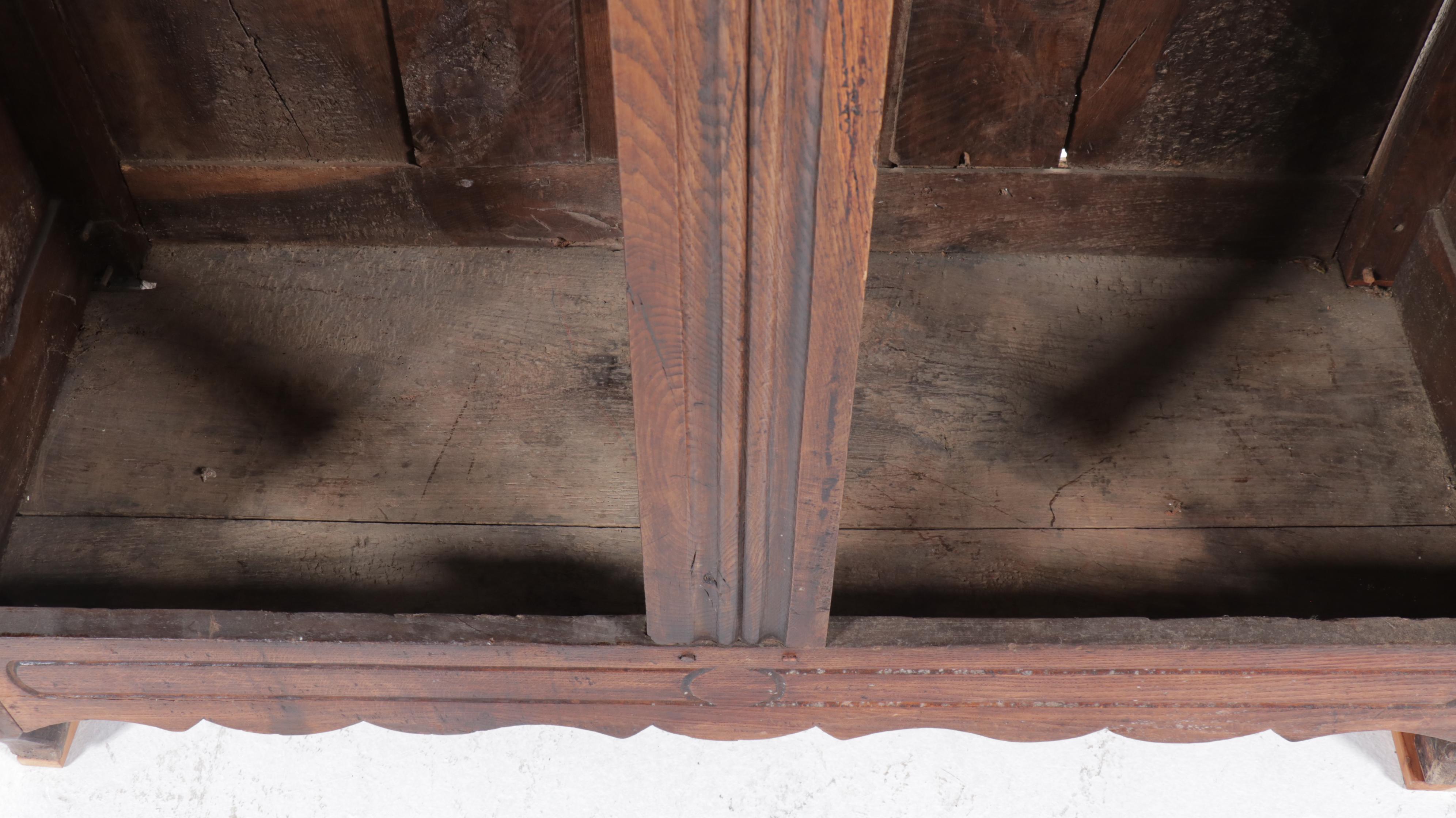 French Provincial Style Carved Oak Wardrobe, 19th Century