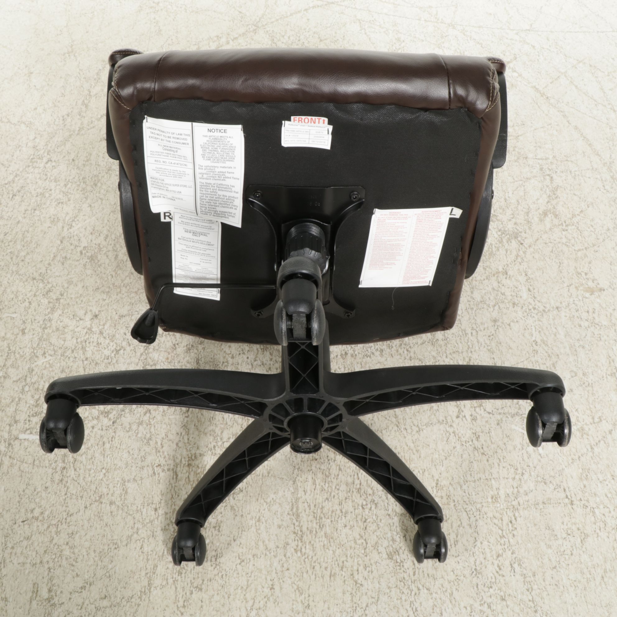 Staples Faux Leather Upholstered Office Chair, 2018