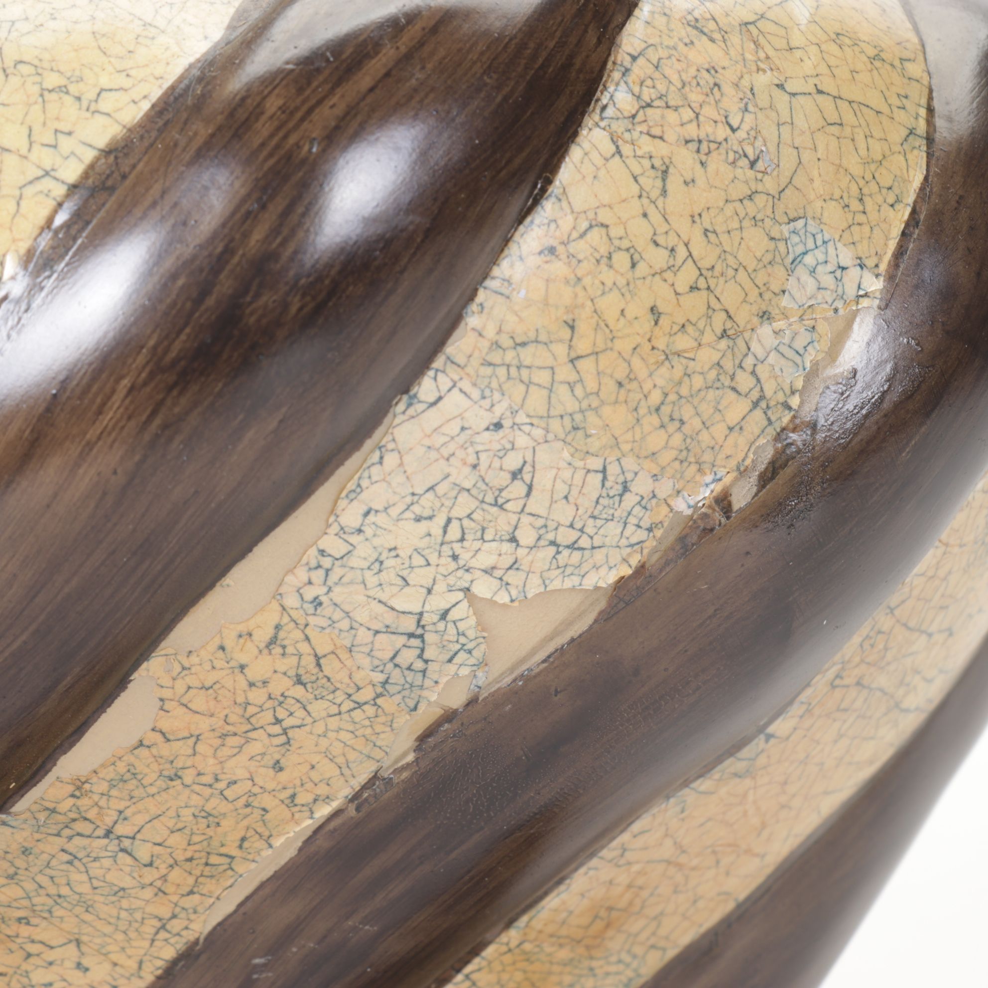 Decorative Swirl and Crackle Lidded Pedestal Jar