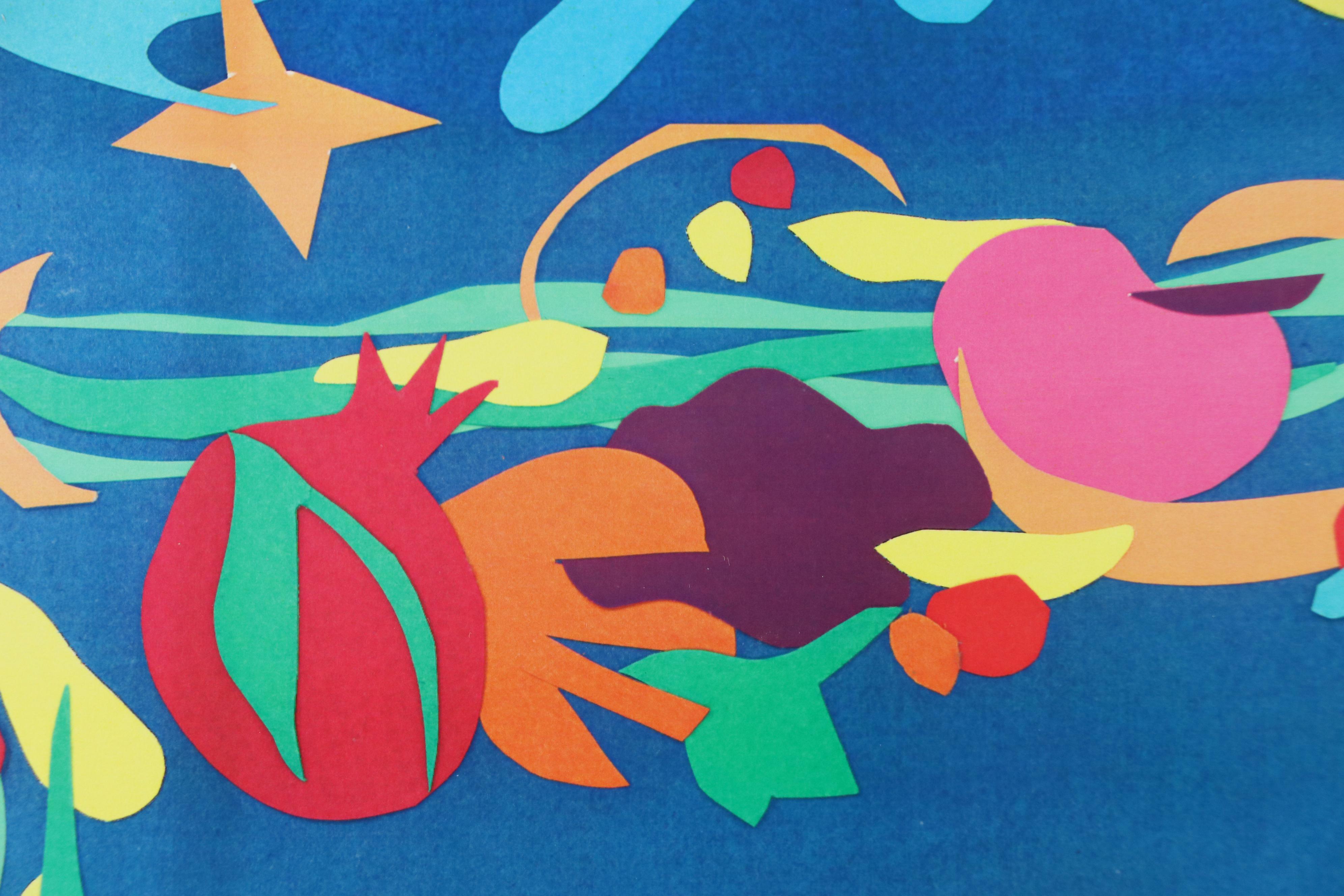 Flora Rosefsky Stylized Photomechanical Print of Outdoor Seating Area, 1997