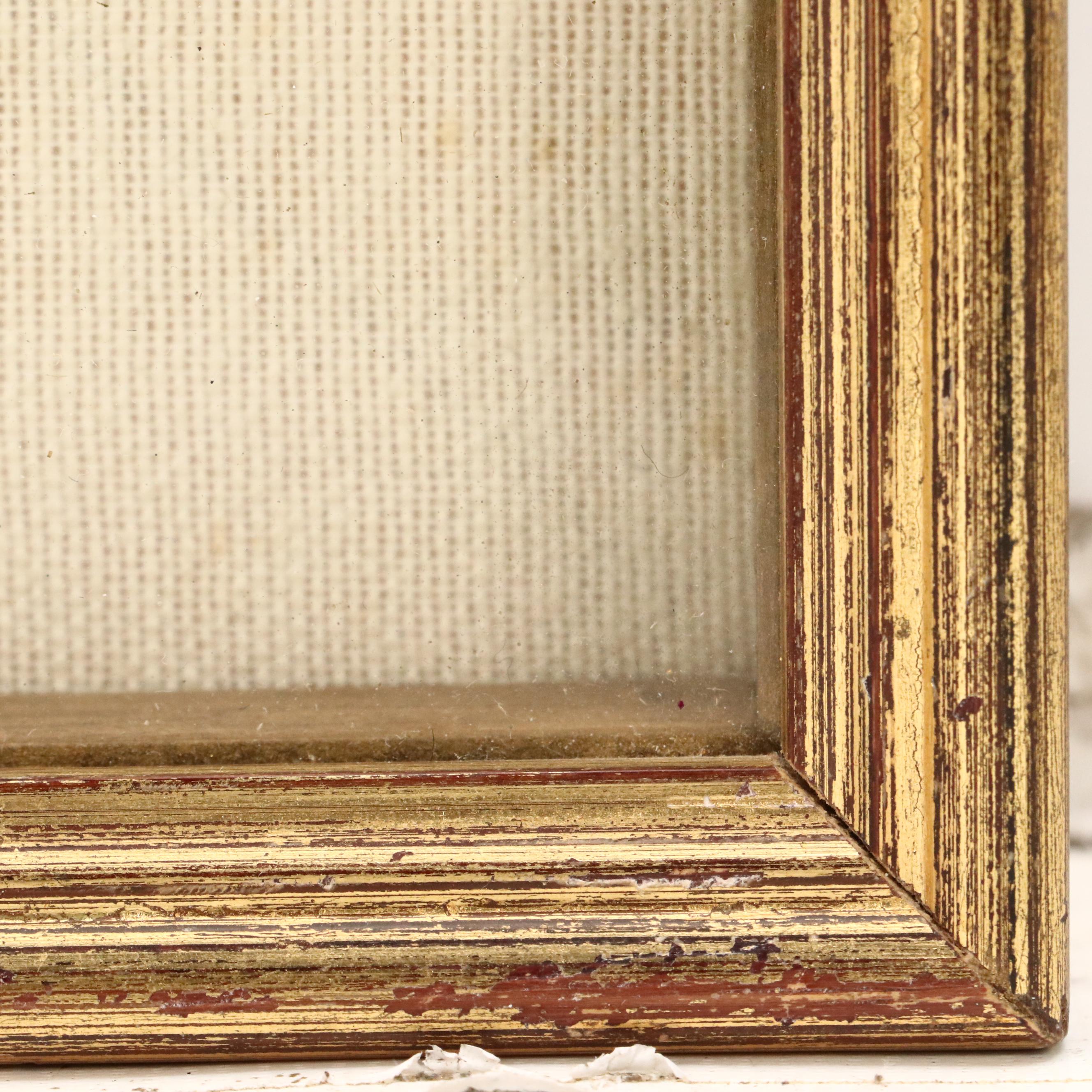 Landscape Oil on Board of Shoreline with Dock, 20th Century