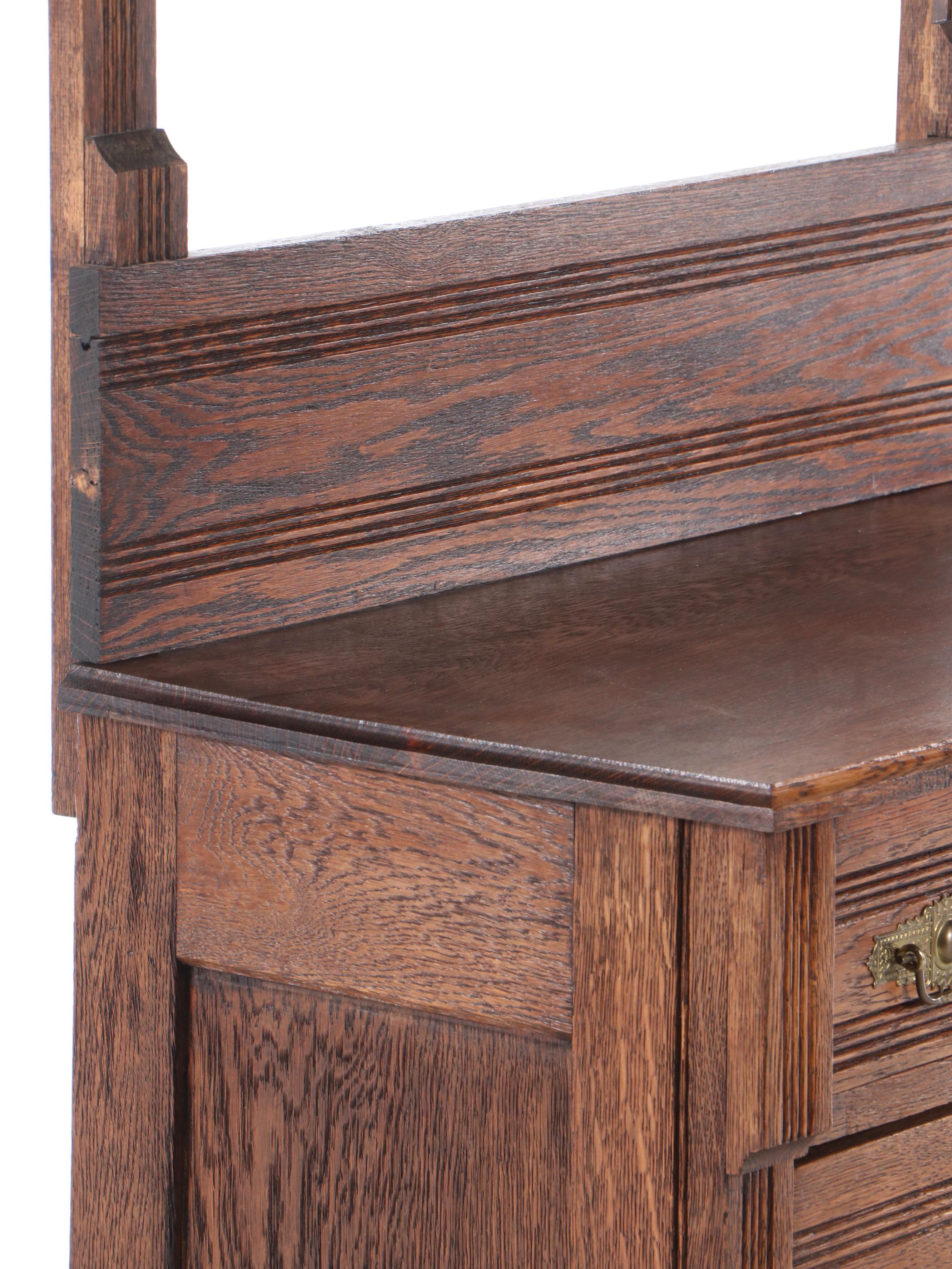 Antique Victorian Oak Washstand