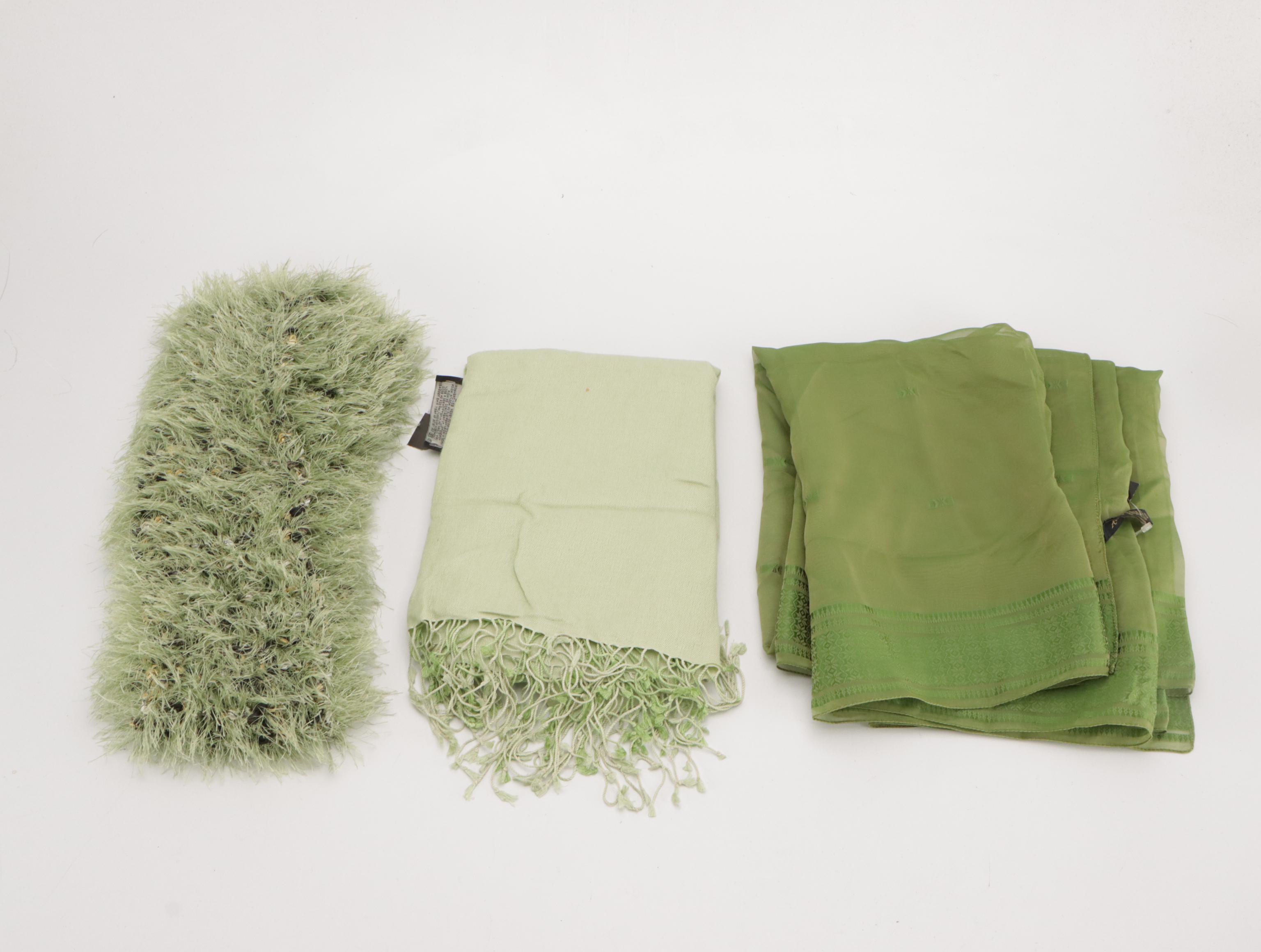 Forte Emerald Cashmere Fringe Scarf, Pashmina Silk Blend Shawl Scarf, and More