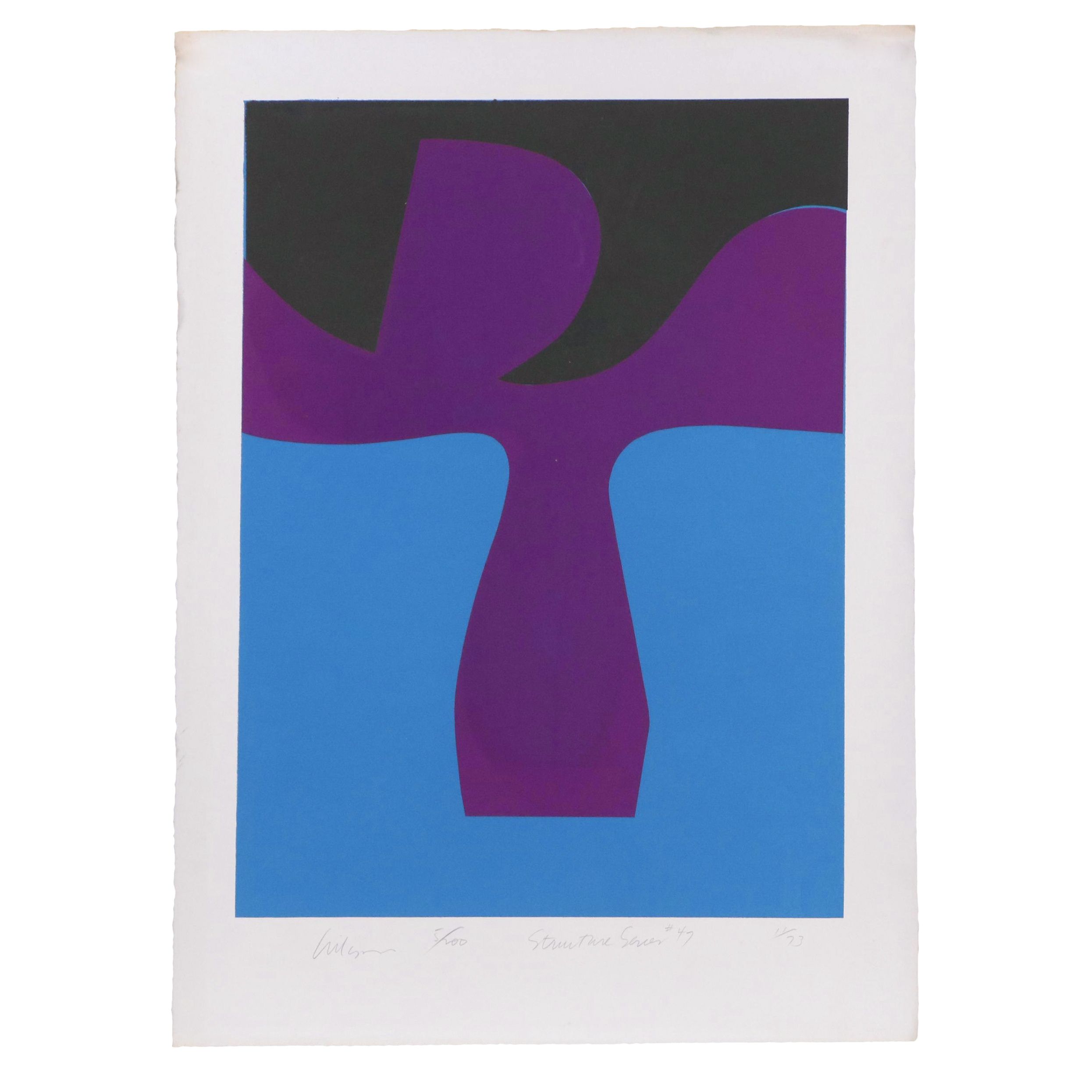 Harry Hilson Abstract Serigraph "Structure Series #47," 1973