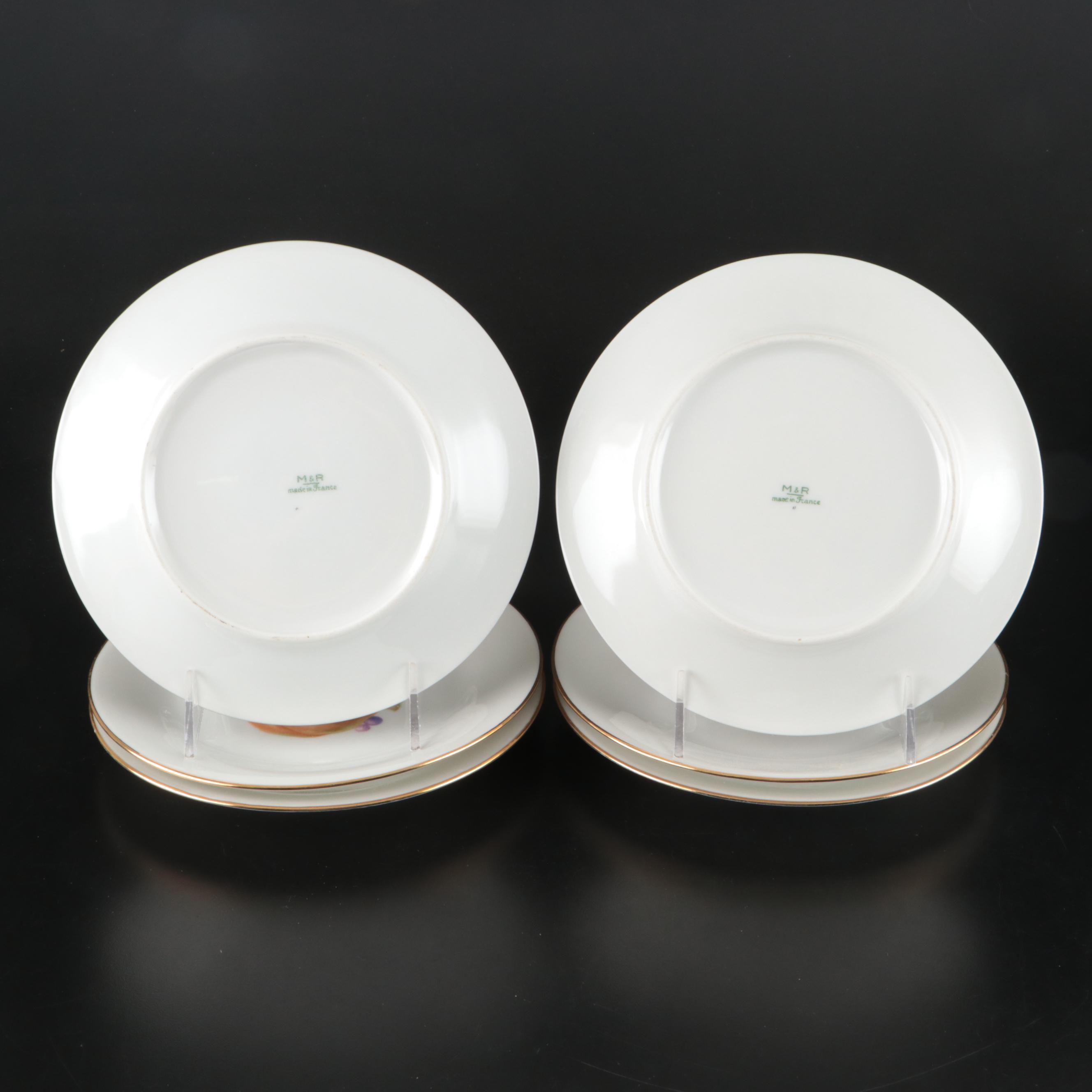Marks and Rosenfeld French Porcelain Plates, Mid to Late 20th Century