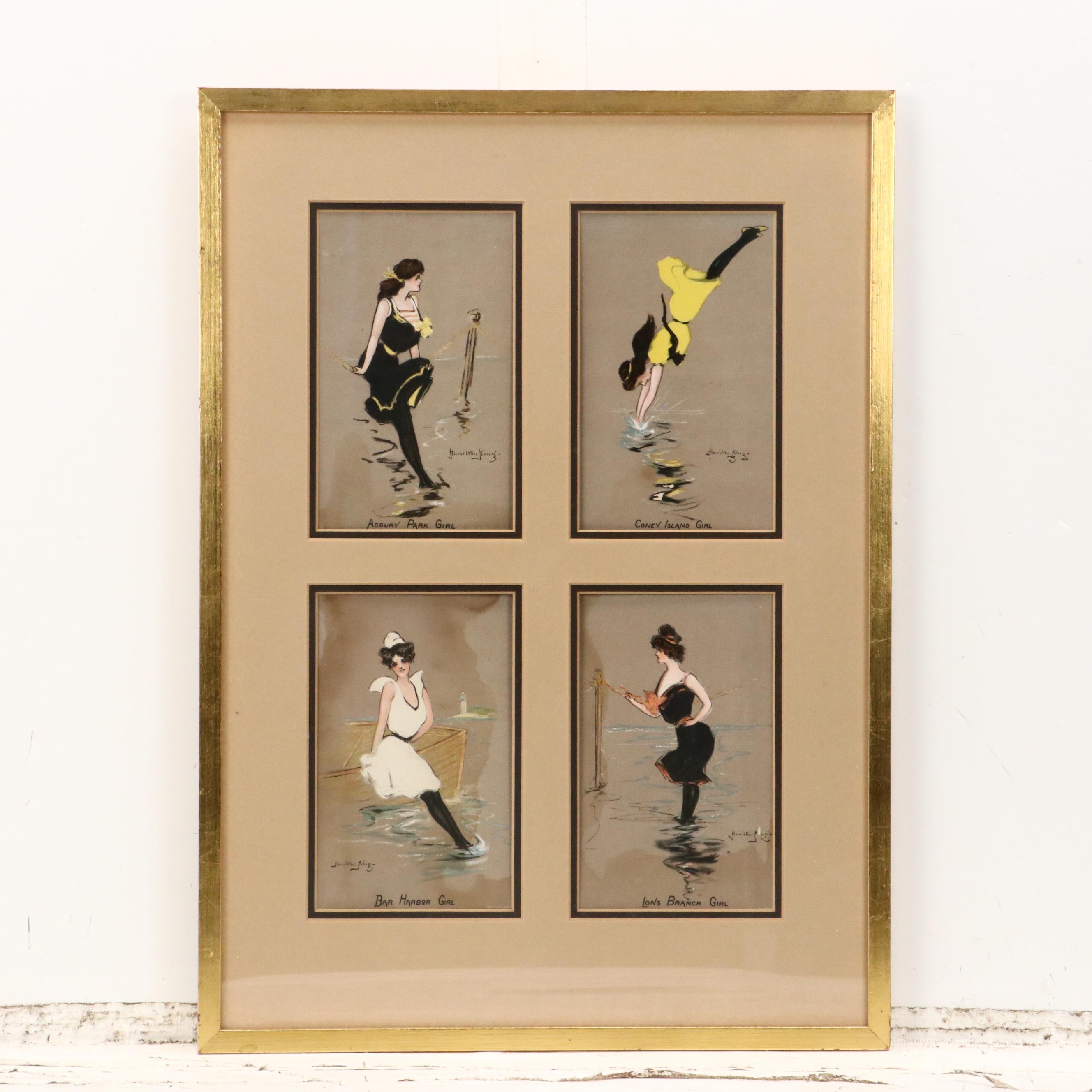 Hamilton King for Turkish Trophies Chromolithograph Postcards, 1903