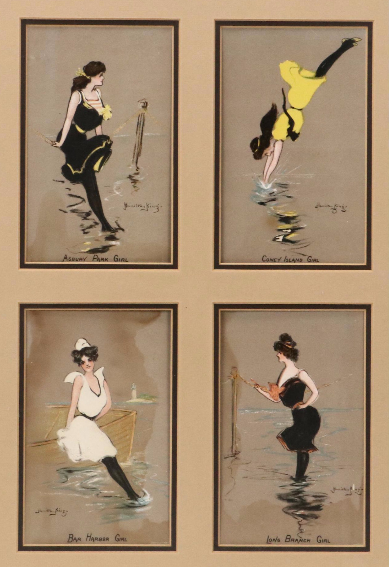 Hamilton King for Turkish Trophies Chromolithograph Postcards, 1903