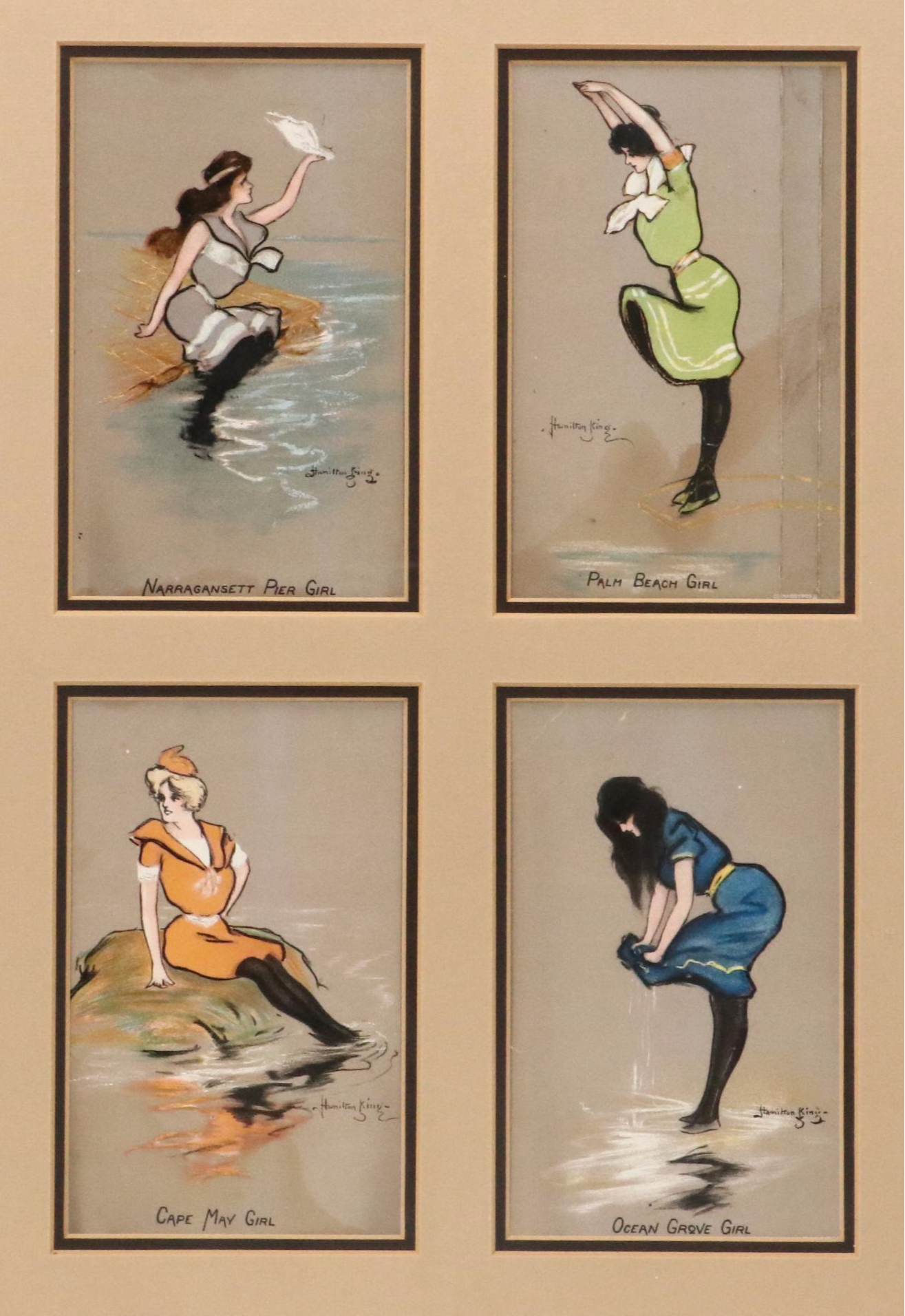 Hamilton King for Turkish Trophies Chromolithograph Postcards, 1903